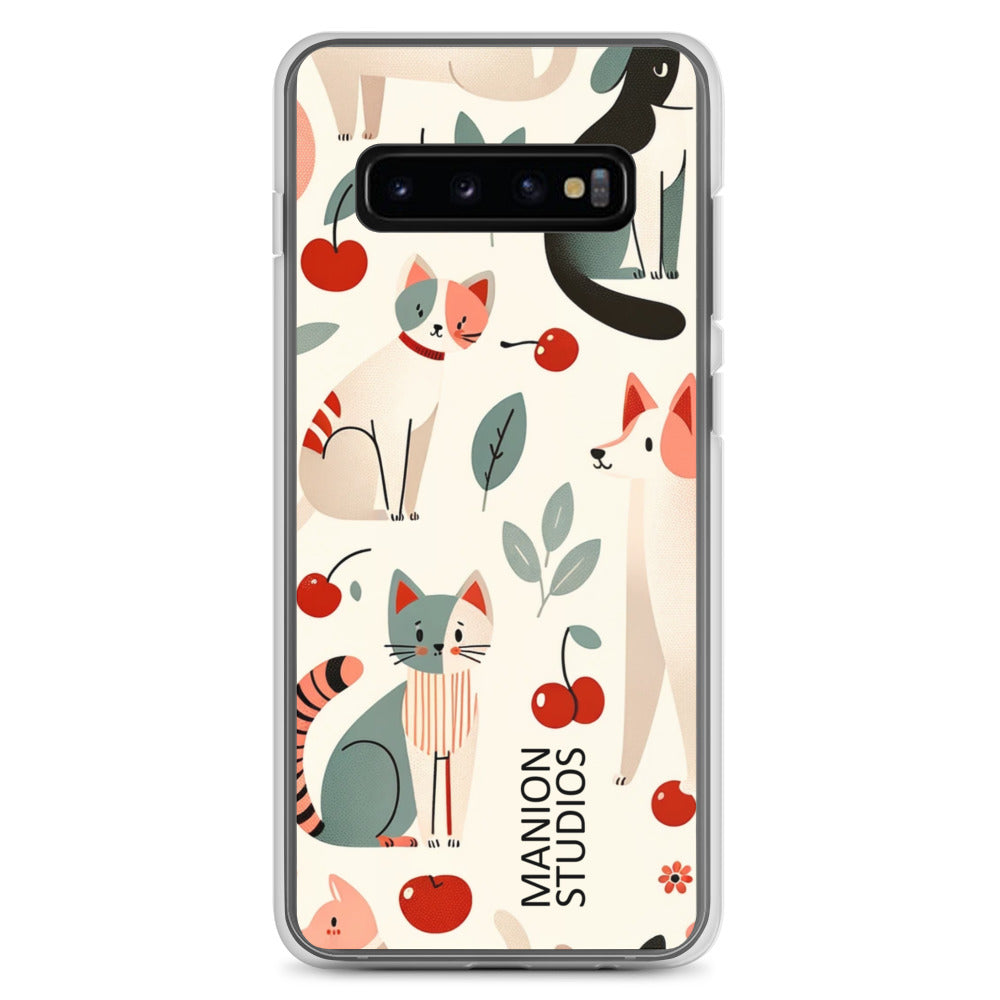 "Cherries, Cats & Dogs" Manion Studios - Clear Case for Samsung®