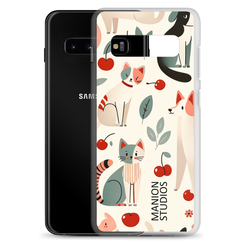 "Cherries, Cats & Dogs" Manion Studios - Clear Case for Samsung®