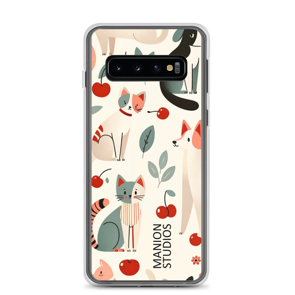 "Cherries, Cats & Dogs" Manion Studios - Clear Case for Samsung®