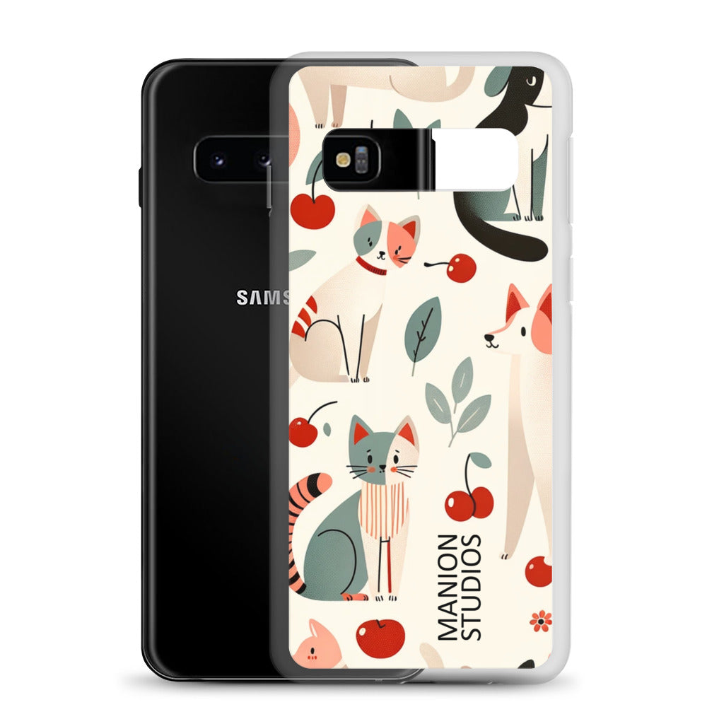 "Cherries, Cats & Dogs" Manion Studios - Clear Case for Samsung®