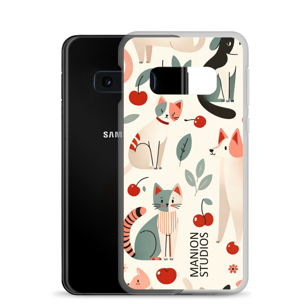 "Cherries, Cats & Dogs" Manion Studios - Clear Case for Samsung®