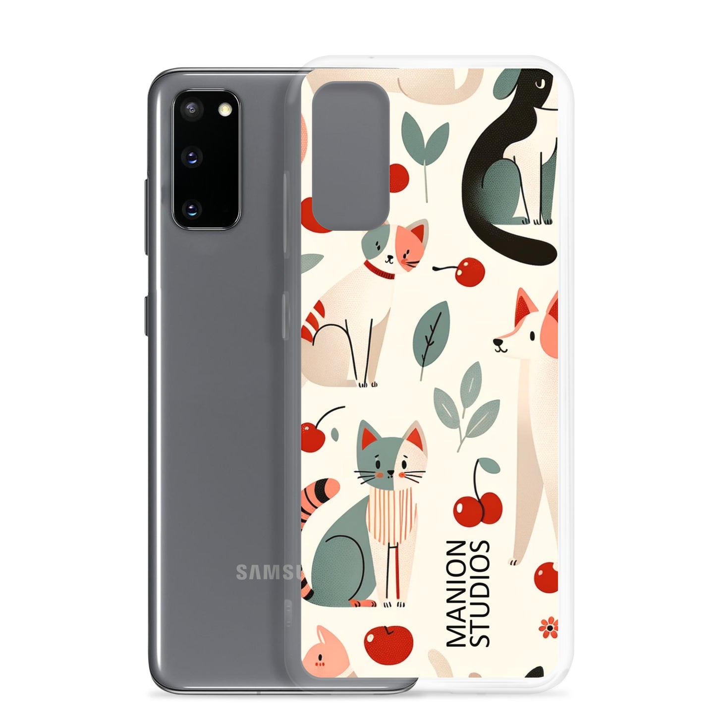"Cherries, Cats & Dogs" Manion Studios - Clear Case for Samsung®