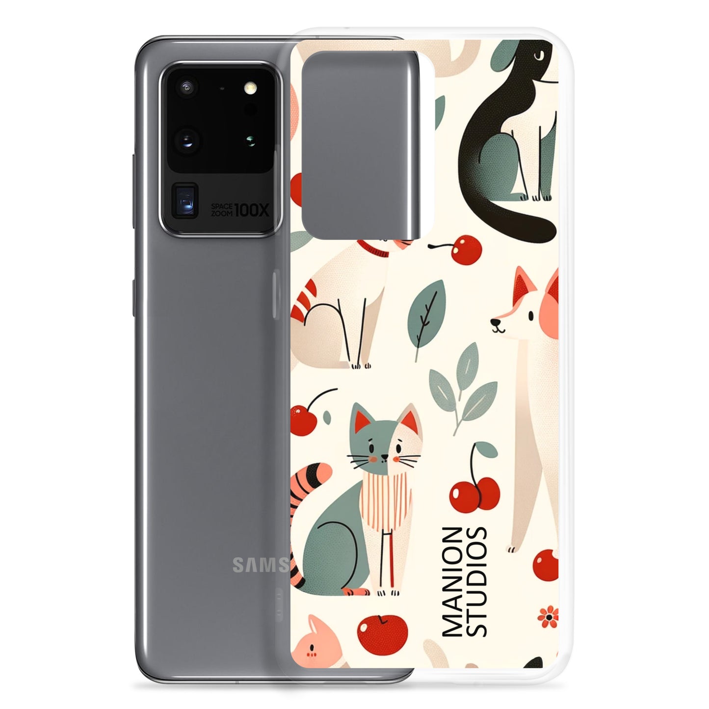 "Cherries, Cats & Dogs" Manion Studios - Clear Case for Samsung®