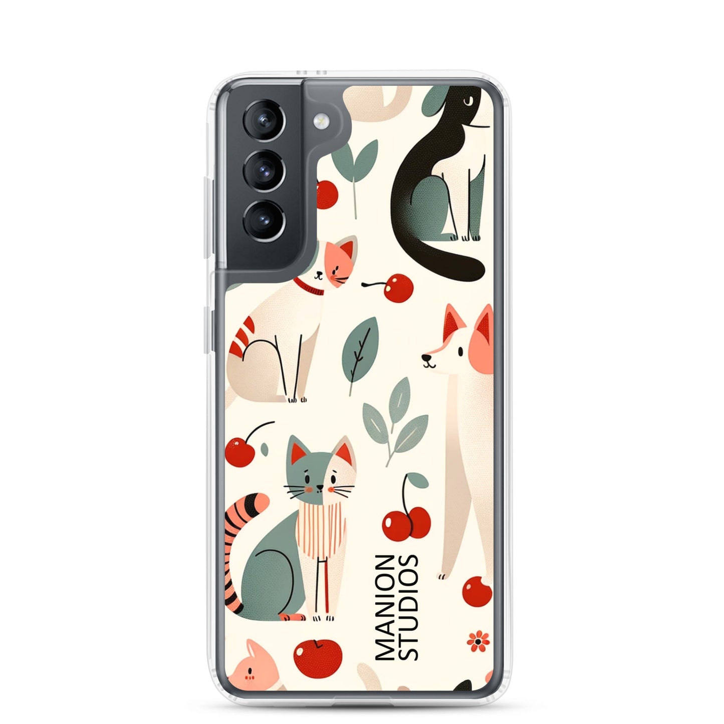 "Cherries, Cats & Dogs" Manion Studios - Clear Case for Samsung®