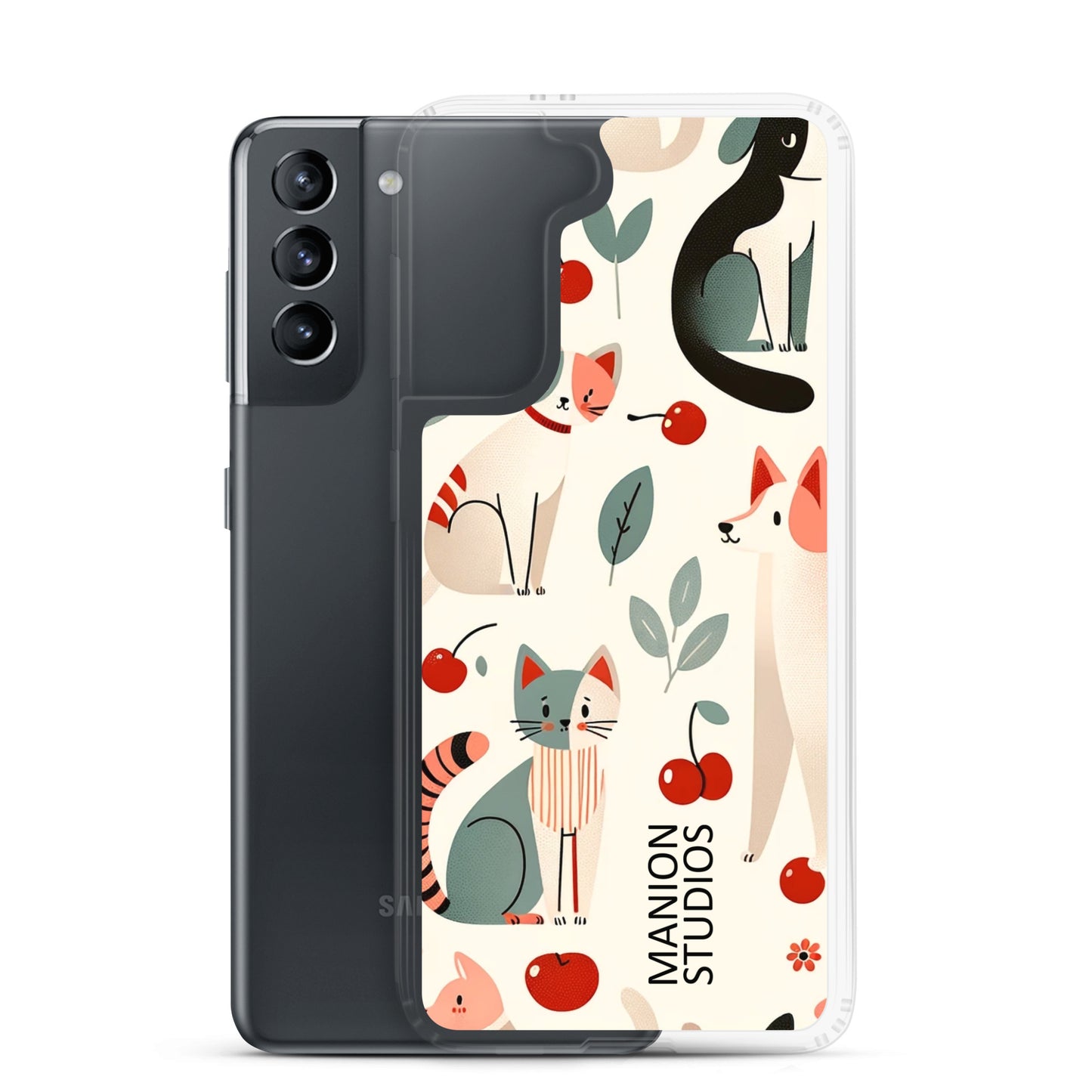 "Cherries, Cats & Dogs" Manion Studios - Clear Case for Samsung®