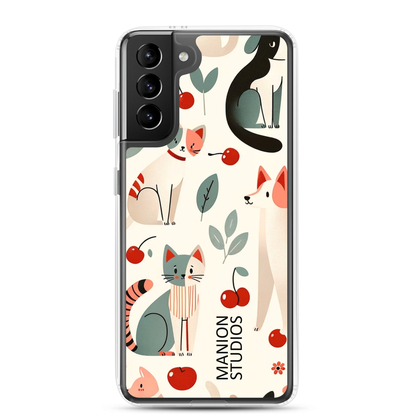 "Cherries, Cats & Dogs" Manion Studios - Clear Case for Samsung®
