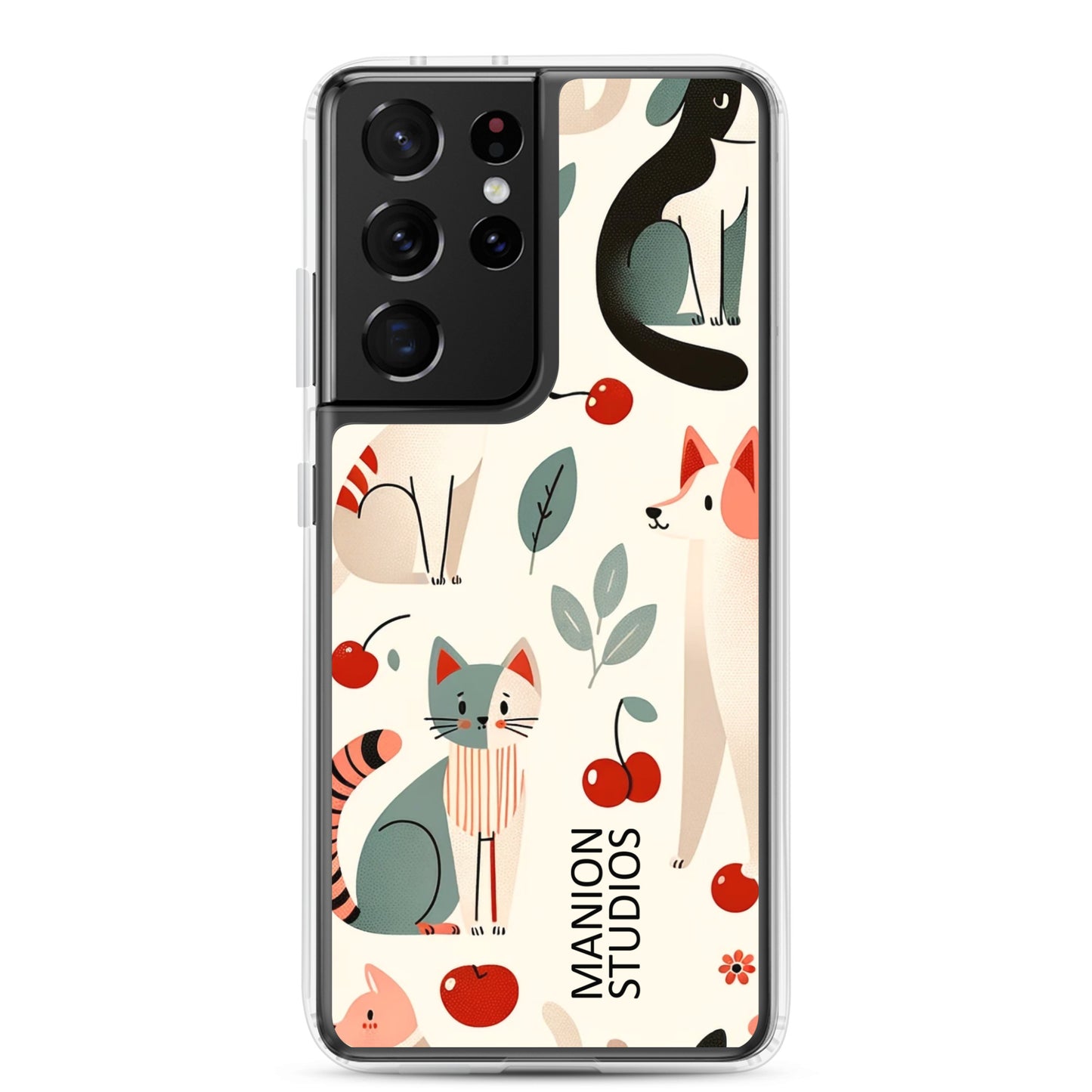 "Cherries, Cats & Dogs" Manion Studios - Clear Case for Samsung®