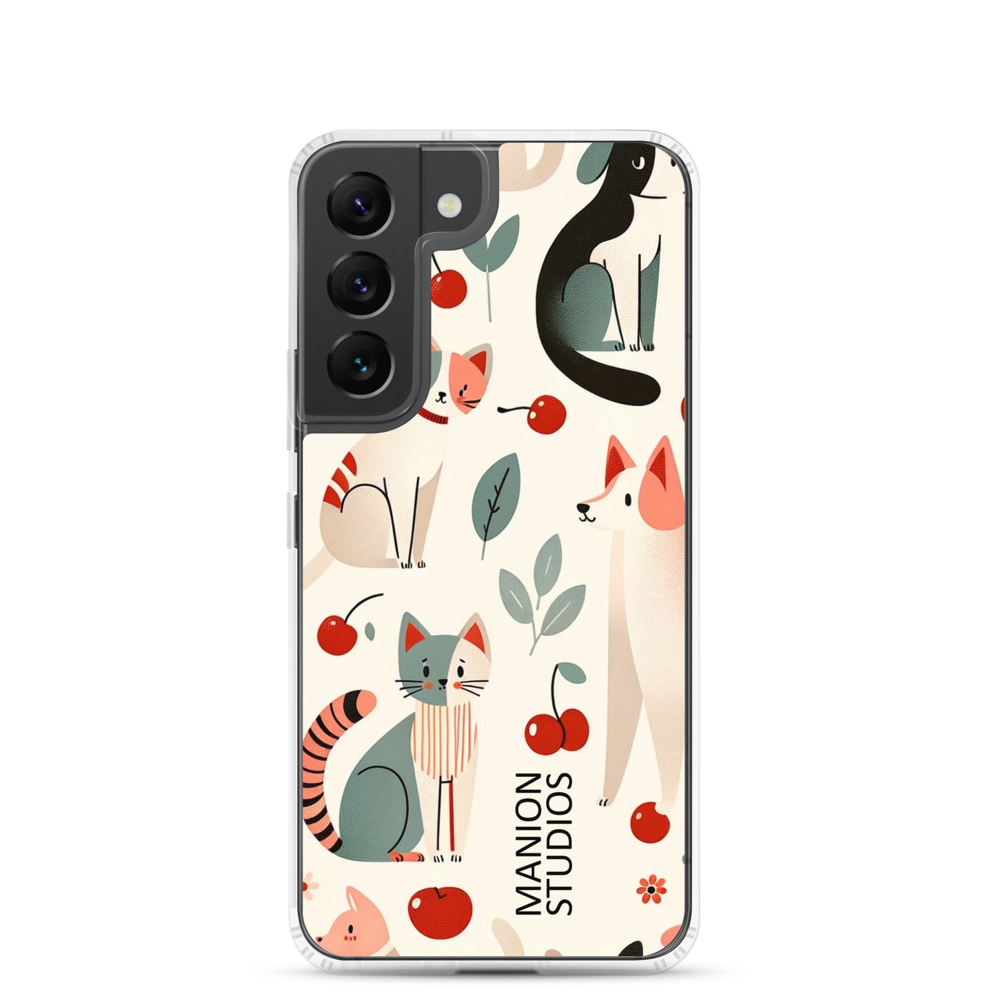 "Cherries, Cats & Dogs" Manion Studios - Clear Case for Samsung®