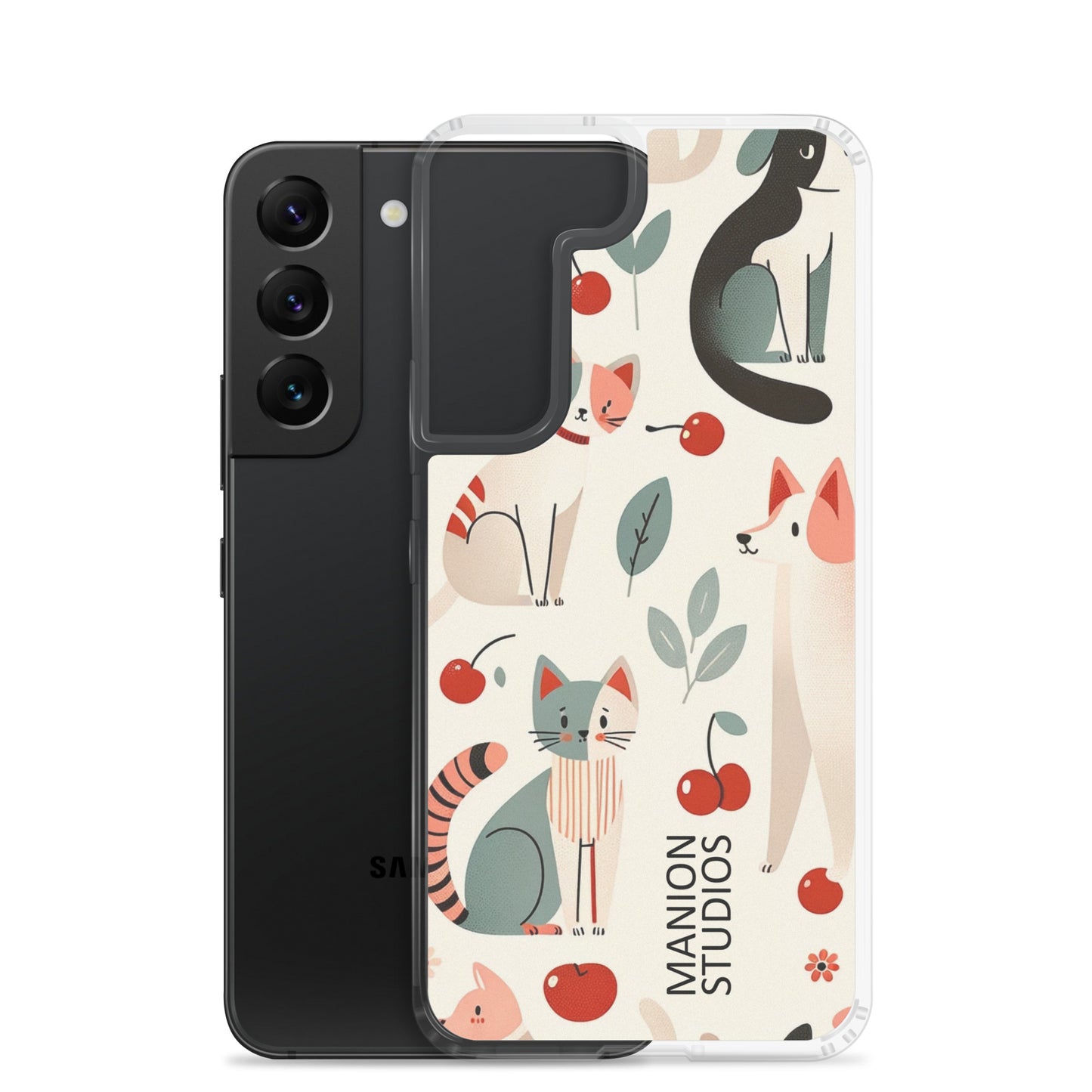 "Cherries, Cats & Dogs" Manion Studios - Clear Case for Samsung®