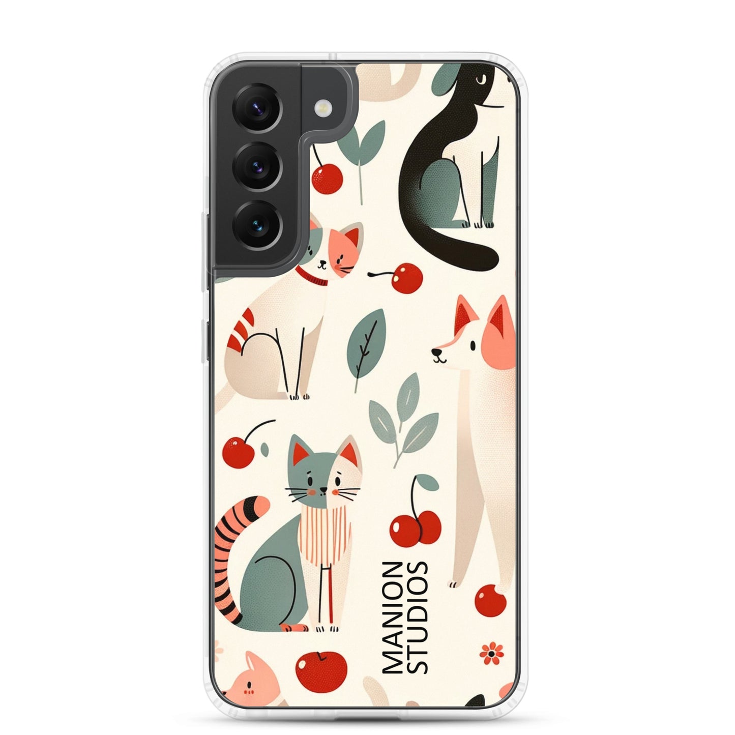 "Cherries, Cats & Dogs" Manion Studios - Clear Case for Samsung®