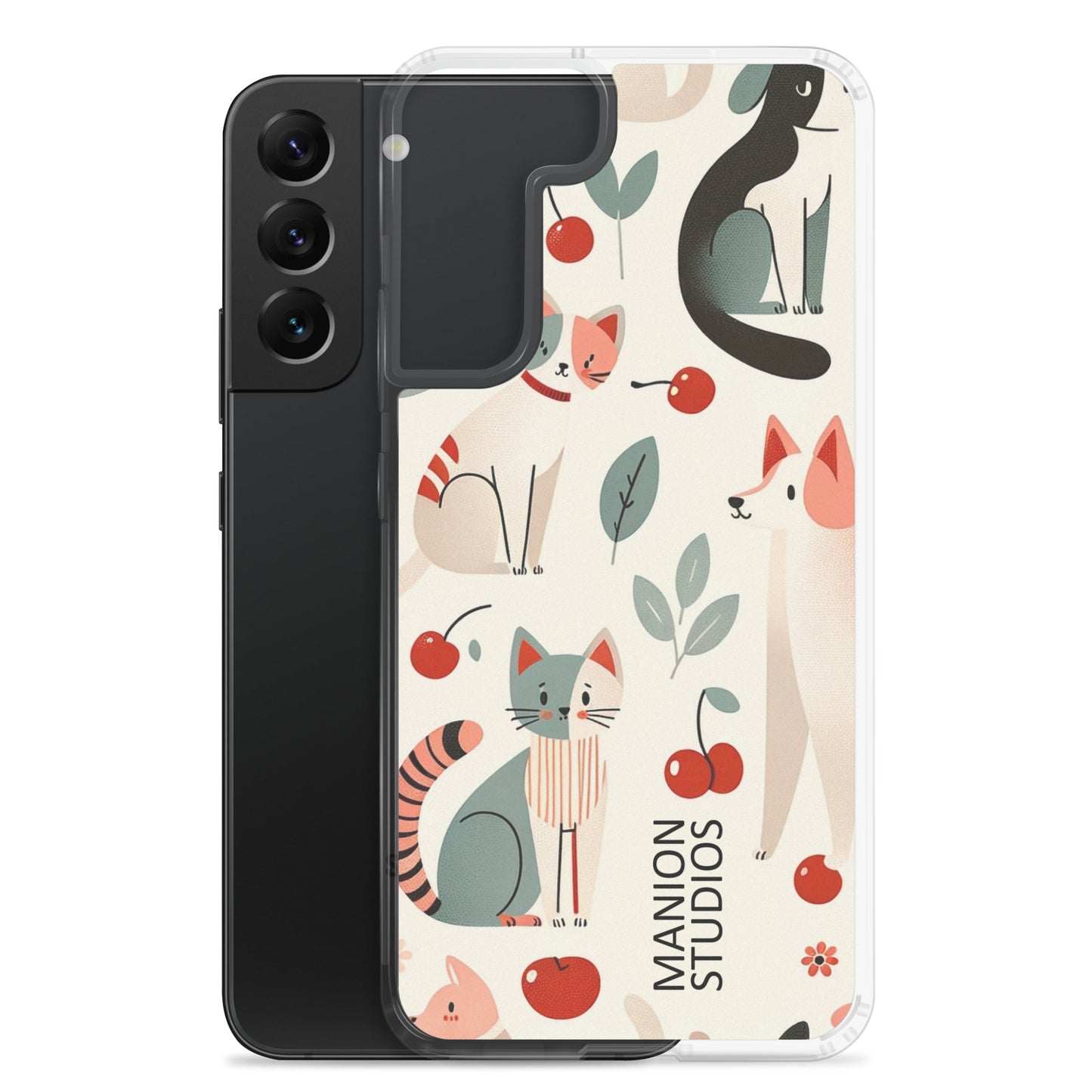 "Cherries, Cats & Dogs" Manion Studios - Clear Case for Samsung®