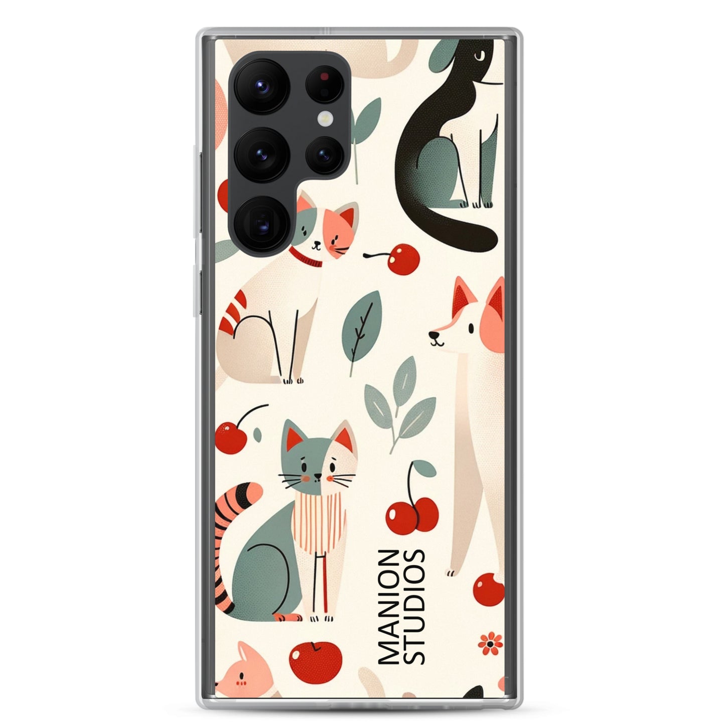 "Cherries, Cats & Dogs" Manion Studios - Clear Case for Samsung®