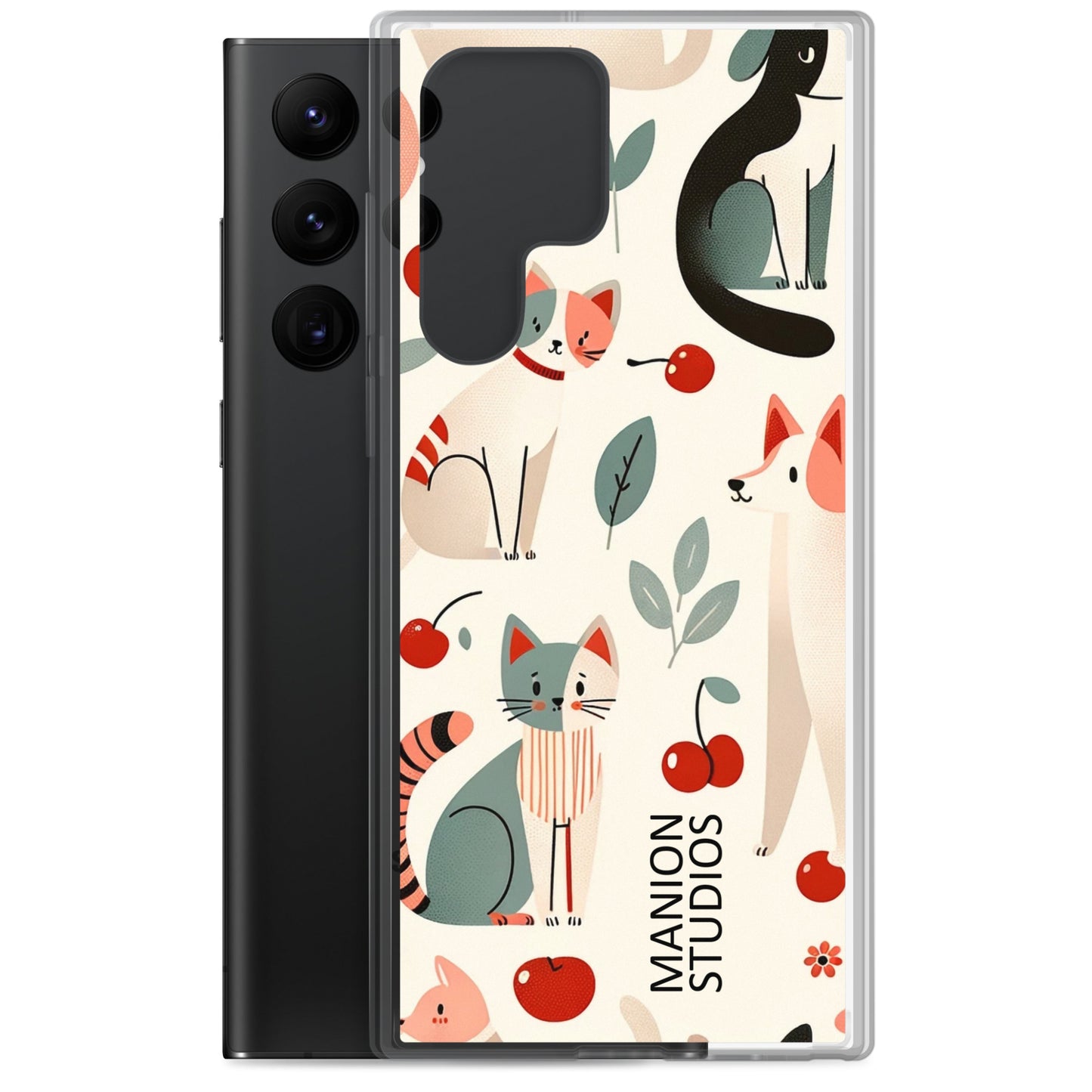 "Cherries, Cats & Dogs" Manion Studios - Clear Case for Samsung®
