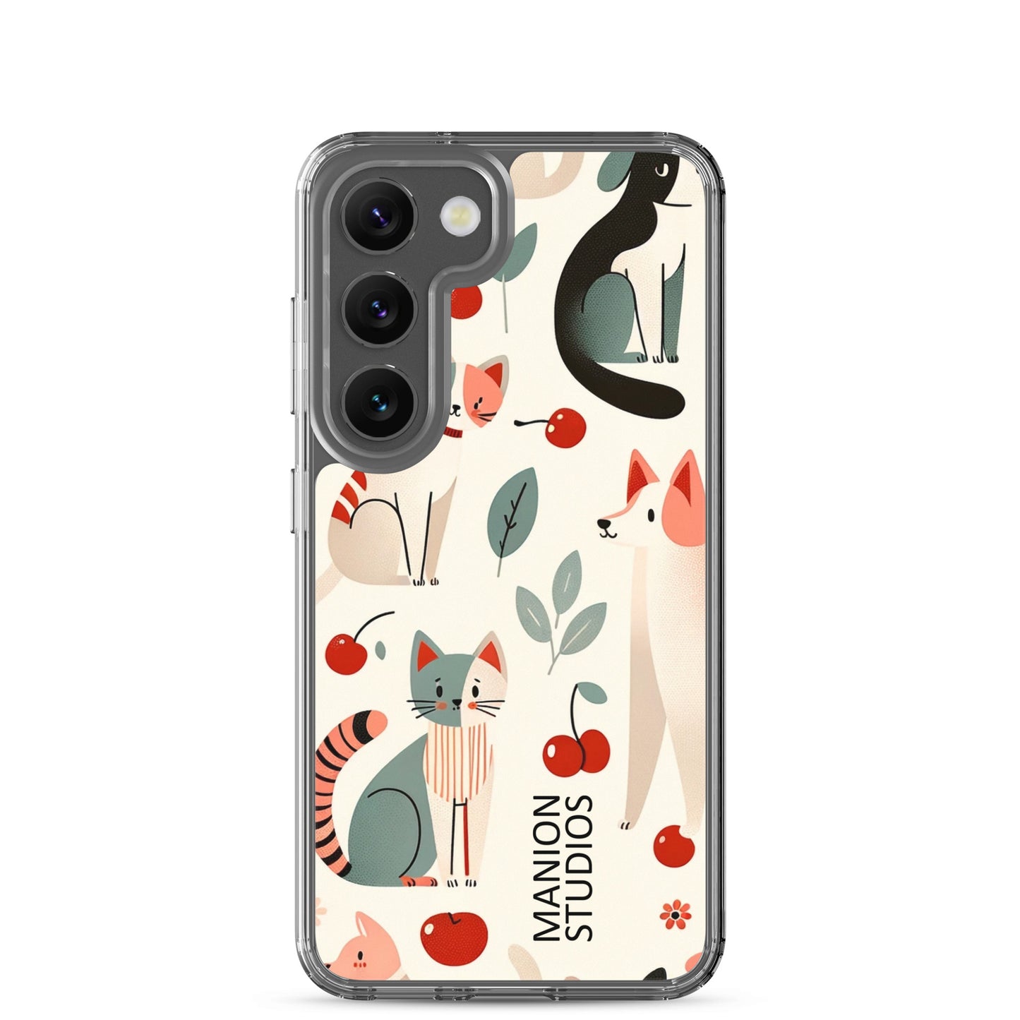 "Cherries, Cats & Dogs" Manion Studios - Clear Case for Samsung®