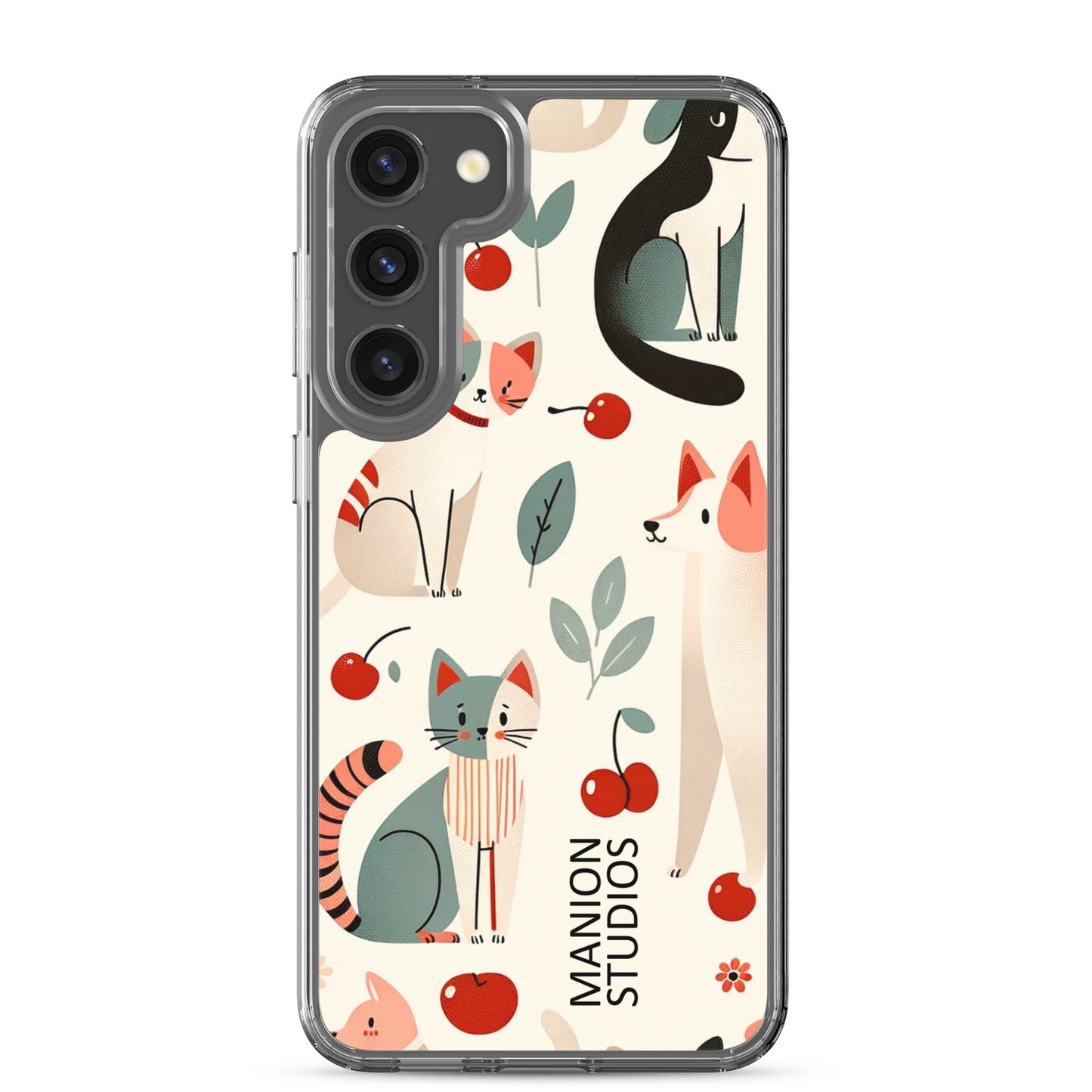 "Cherries, Cats & Dogs" Manion Studios - Clear Case for Samsung®