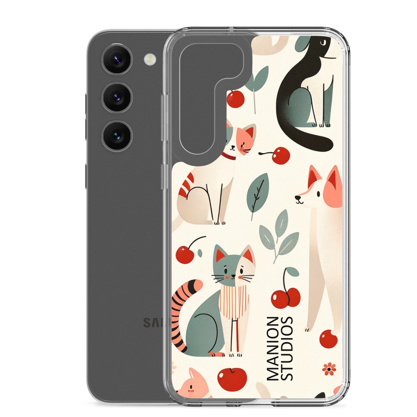 "Cherries, Cats & Dogs" Manion Studios - Clear Case for Samsung®