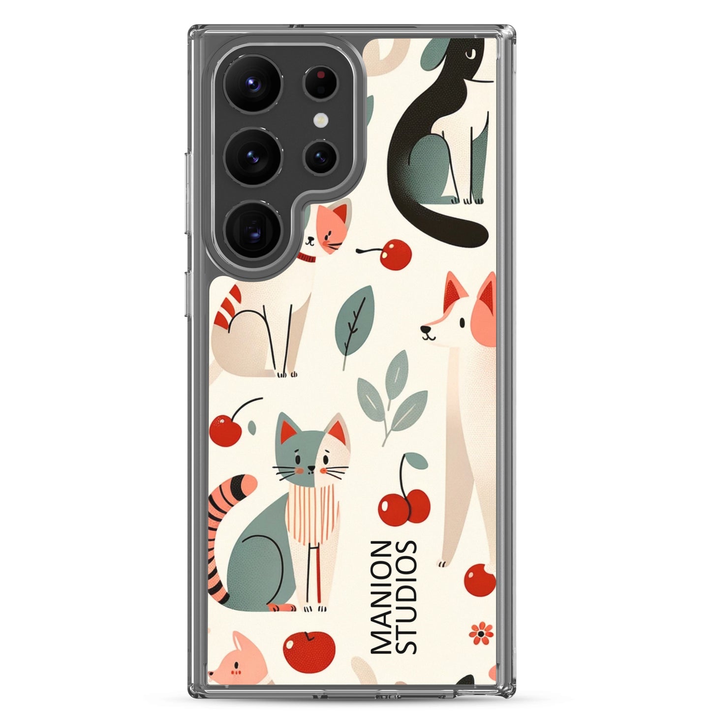 "Cherries, Cats & Dogs" Manion Studios - Clear Case for Samsung®