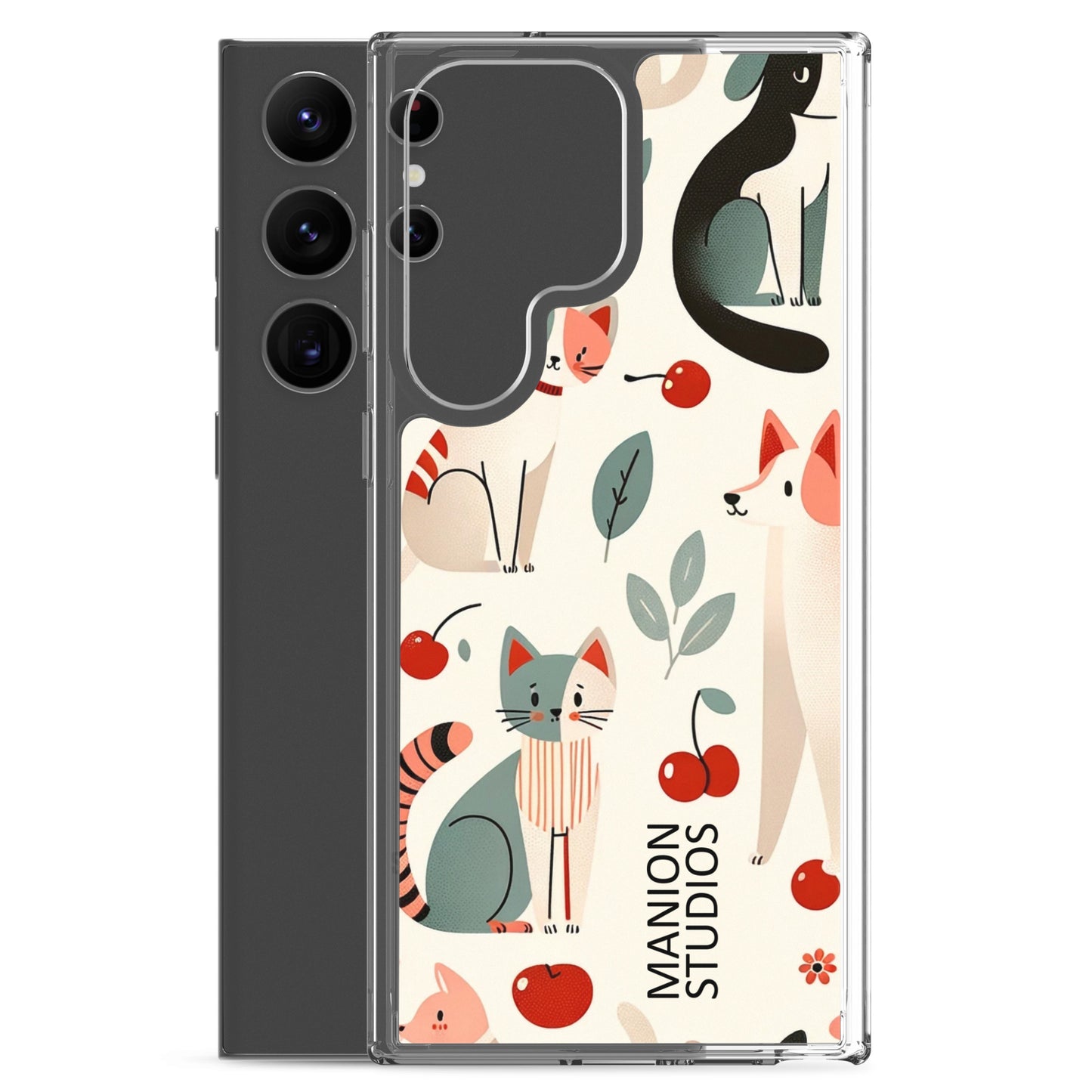 "Cherries, Cats & Dogs" Manion Studios - Clear Case for Samsung®