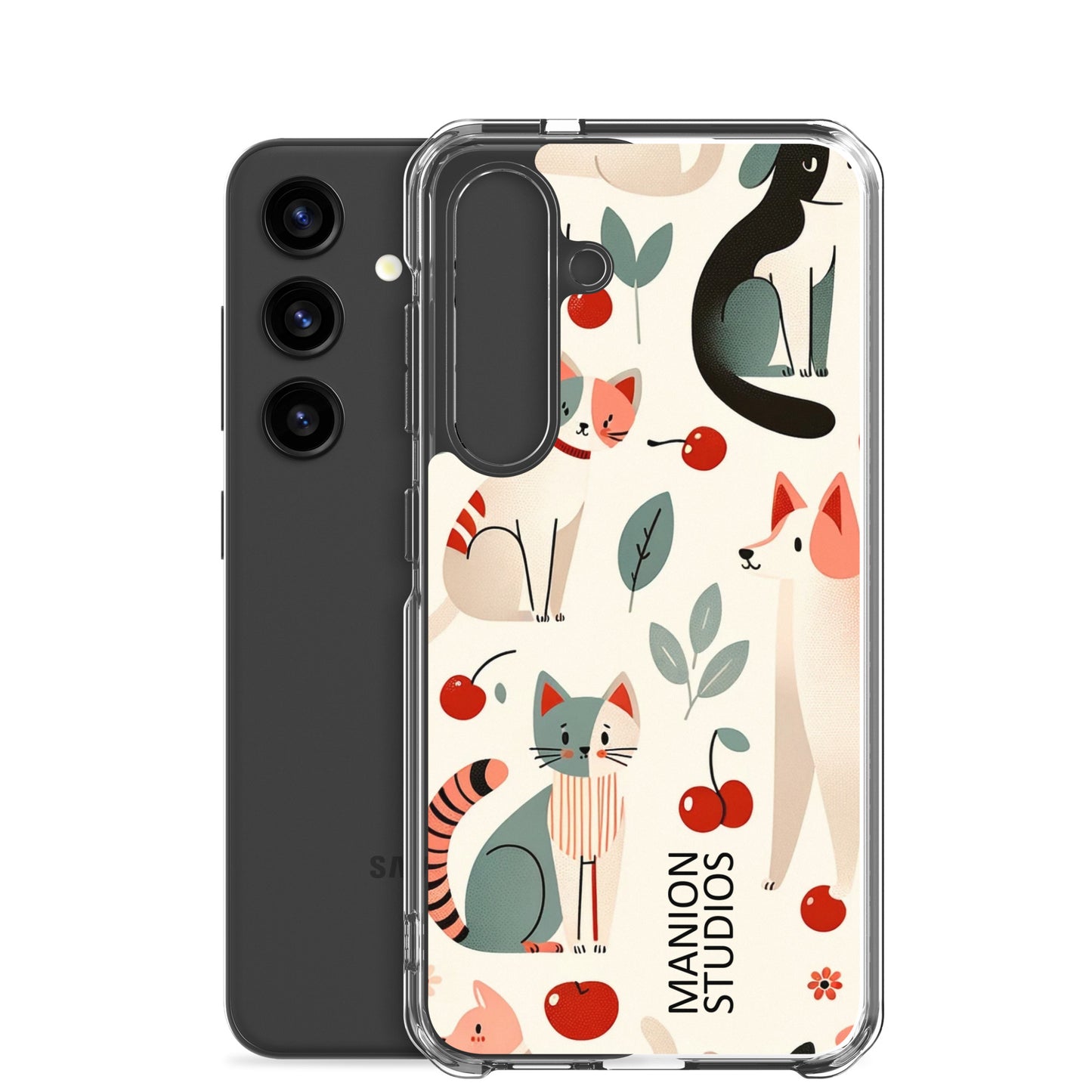 "Cherries, Cats & Dogs" Manion Studios - Clear Case for Samsung®