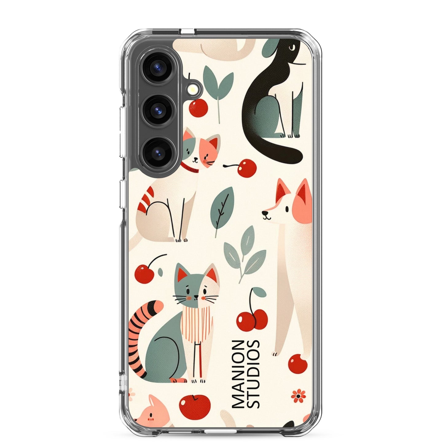 "Cherries, Cats & Dogs" Manion Studios - Clear Case for Samsung®