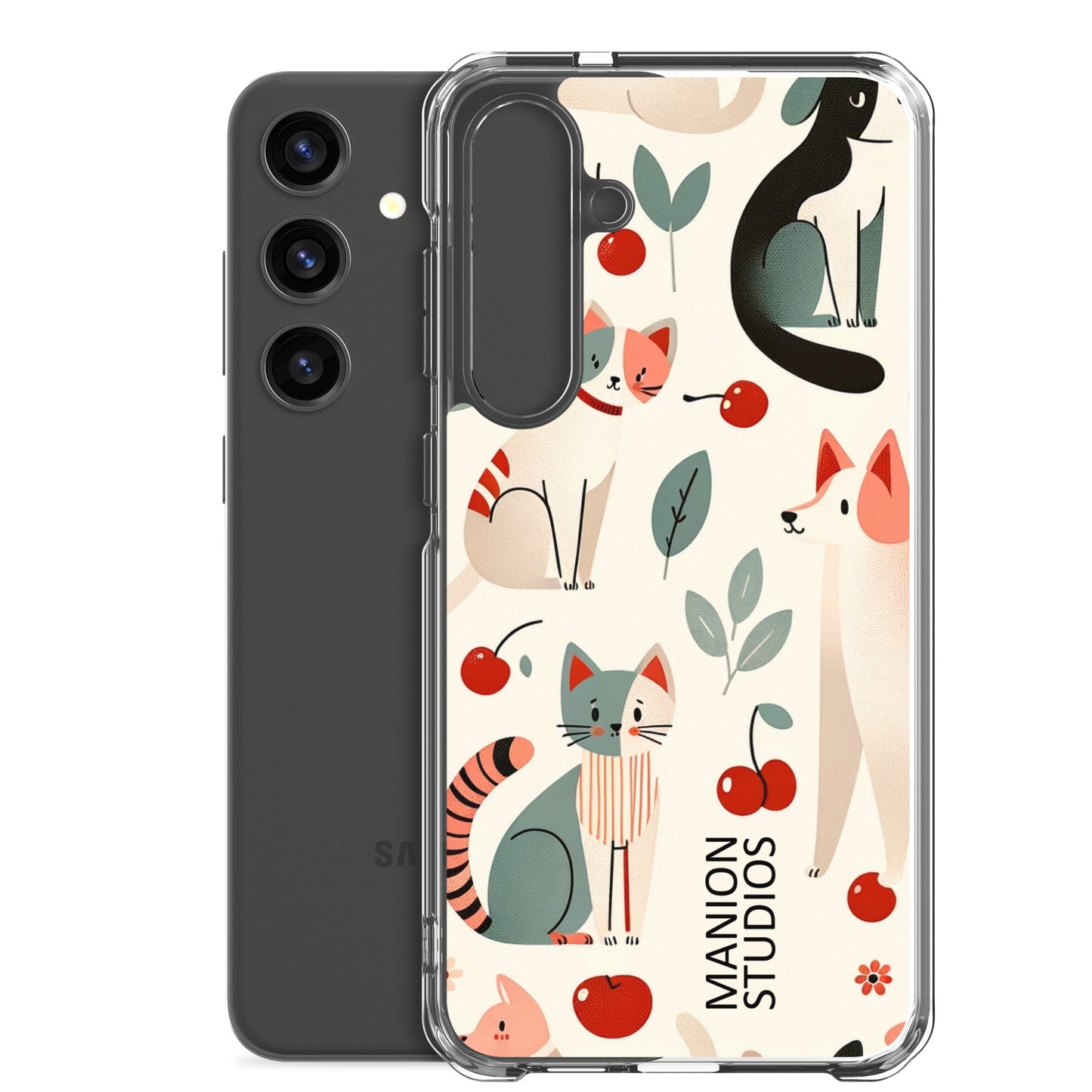 "Cherries, Cats & Dogs" Manion Studios - Clear Case for Samsung®