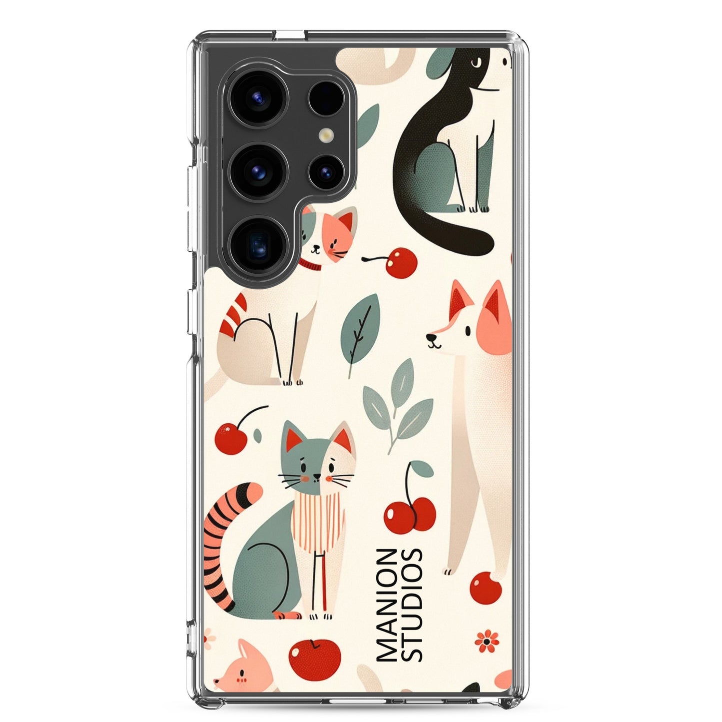 "Cherries, Cats & Dogs" Manion Studios - Clear Case for Samsung®
