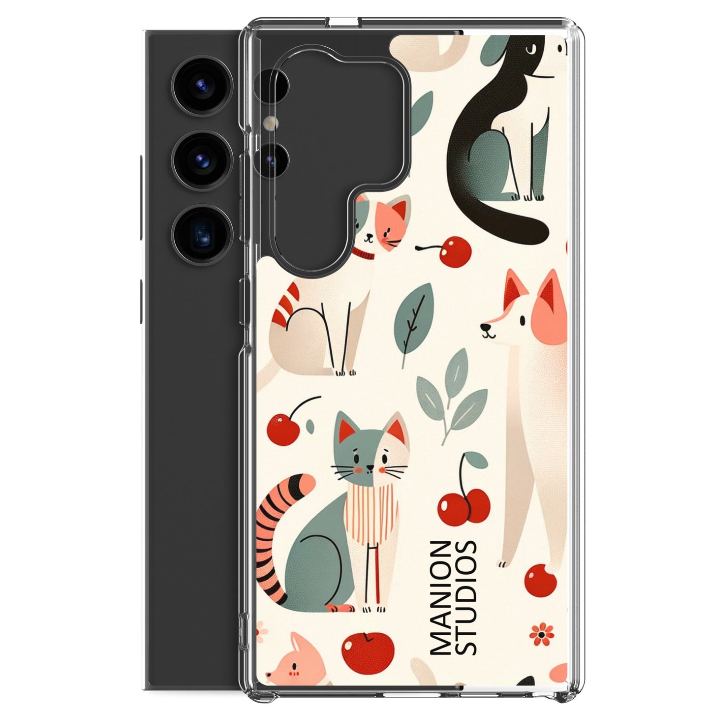"Cherries, Cats & Dogs" Manion Studios - Clear Case for Samsung®