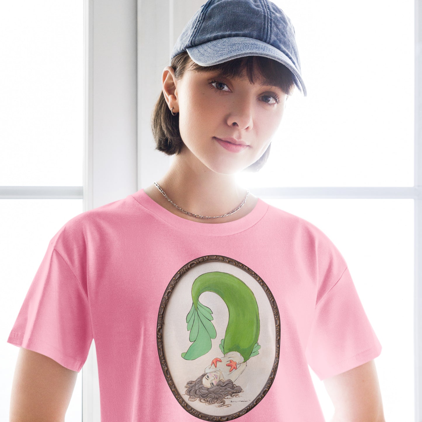"Mermaid In Frame" Denae Manion - Women’s crop top