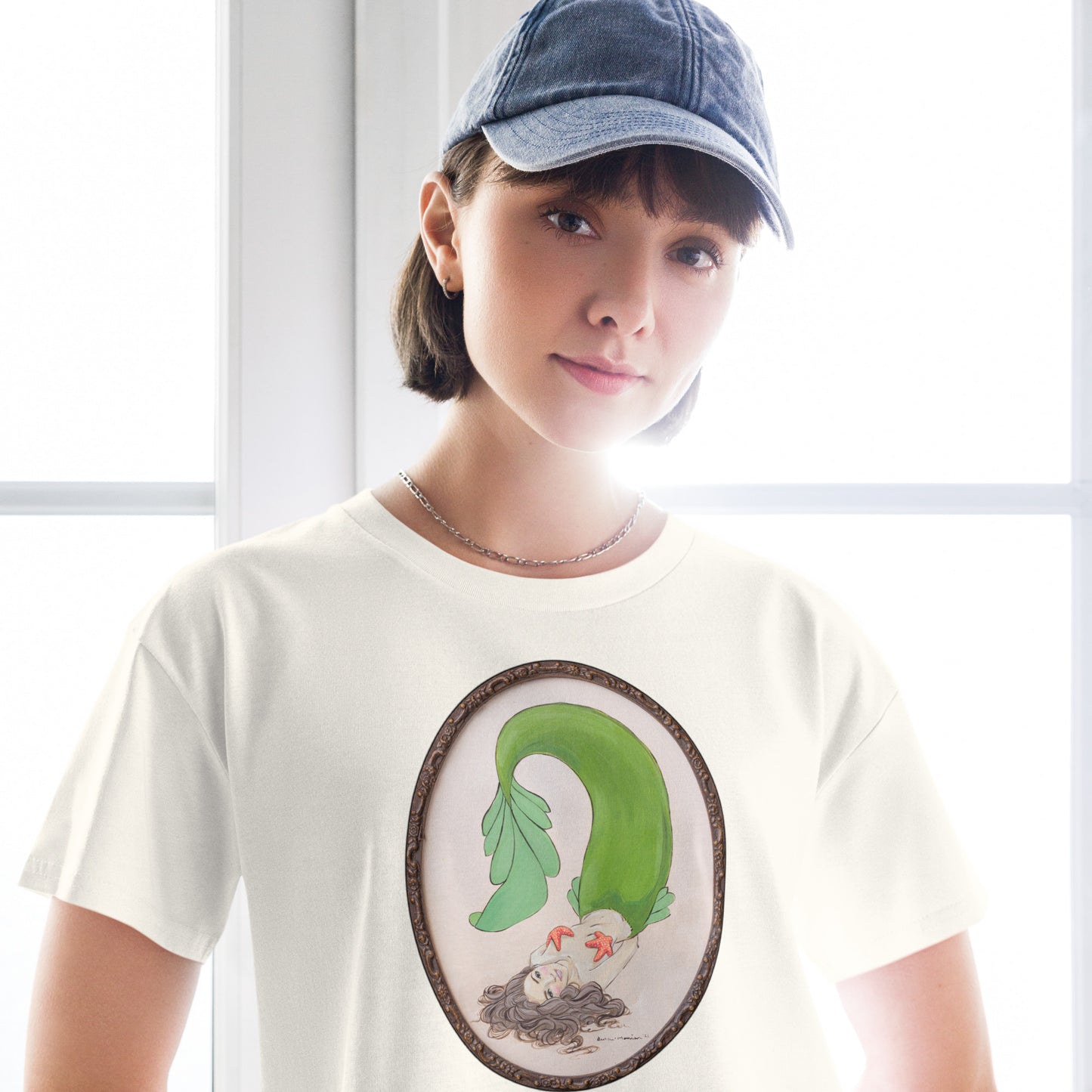 "Mermaid In Frame" Denae Manion - Women’s crop top