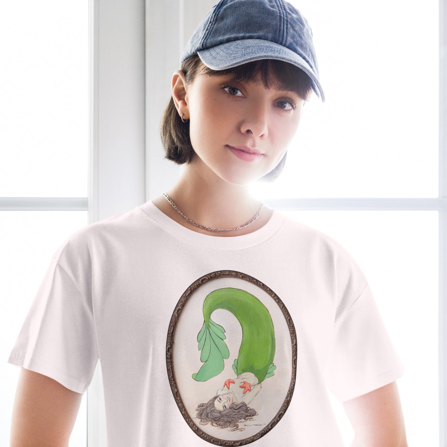 "Mermaid In Frame" Denae Manion - Women’s crop top