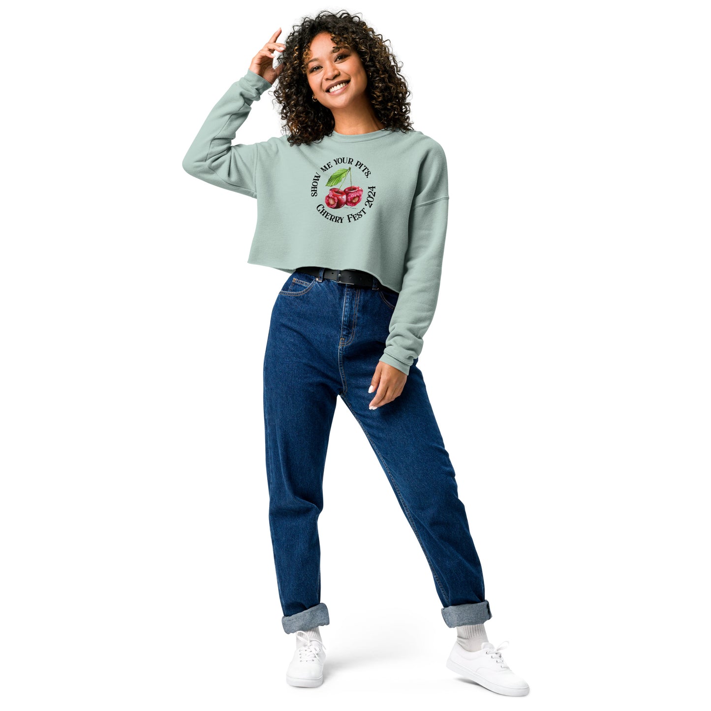 "Show me your pits, Cherry Fest" Manion Studios - Crop Sweatshirt