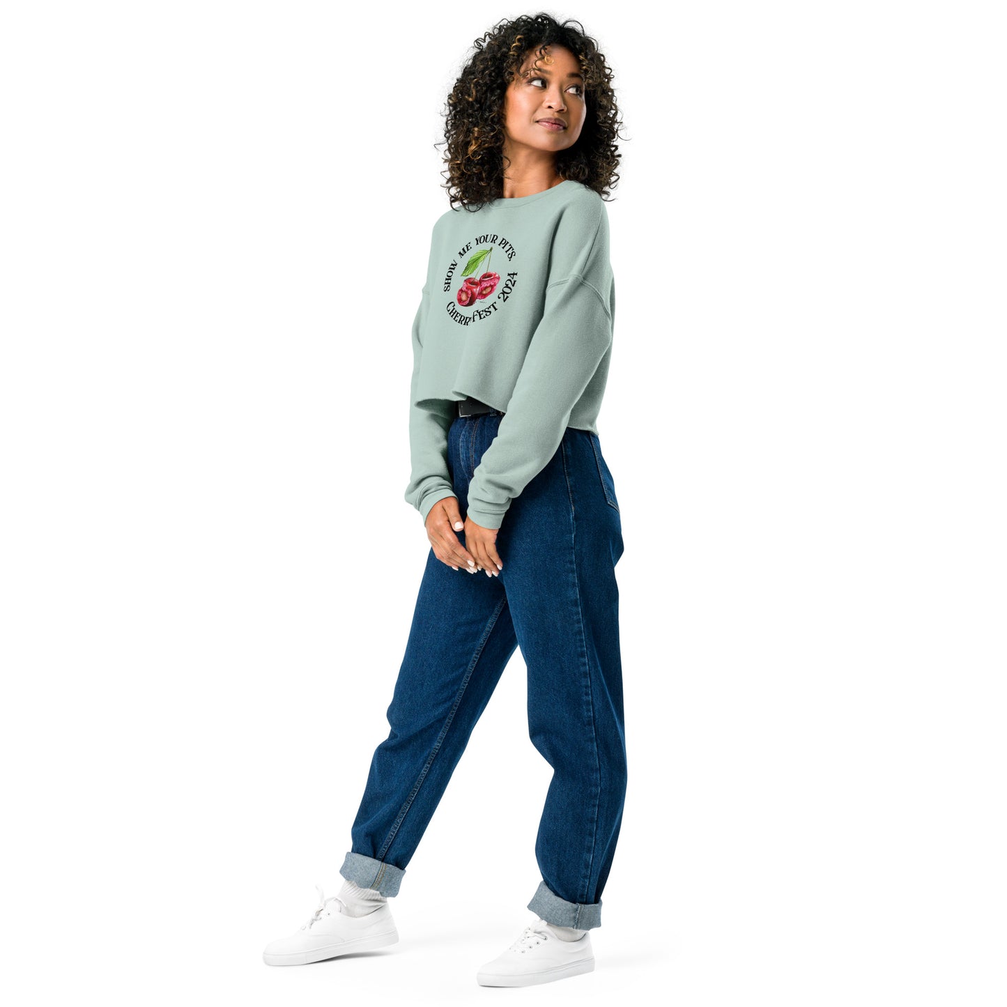 "Show me your pits, Cherry Fest" Manion Studios - Crop Sweatshirt