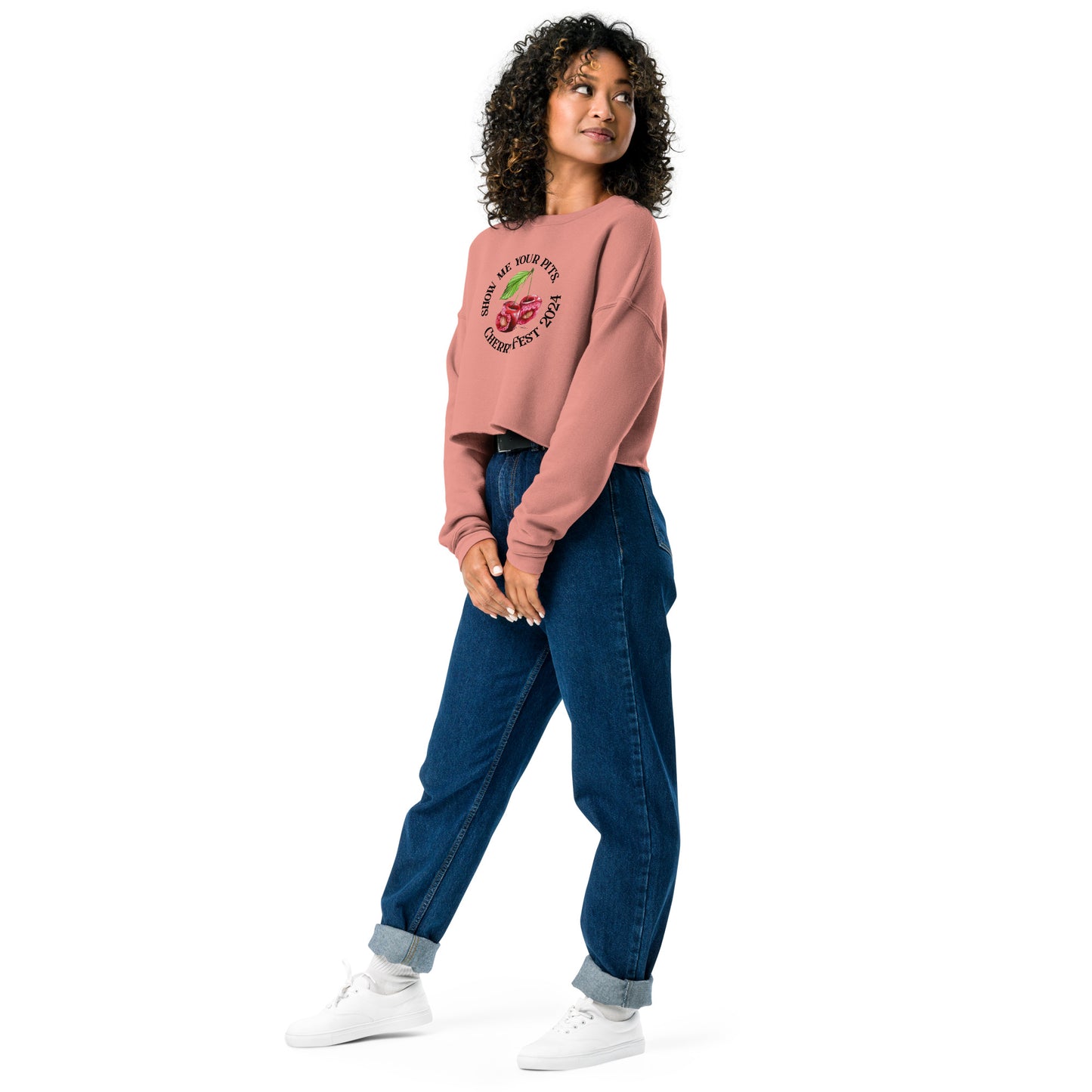 "Show me your pits, Cherry Fest" Manion Studios - Crop Sweatshirt