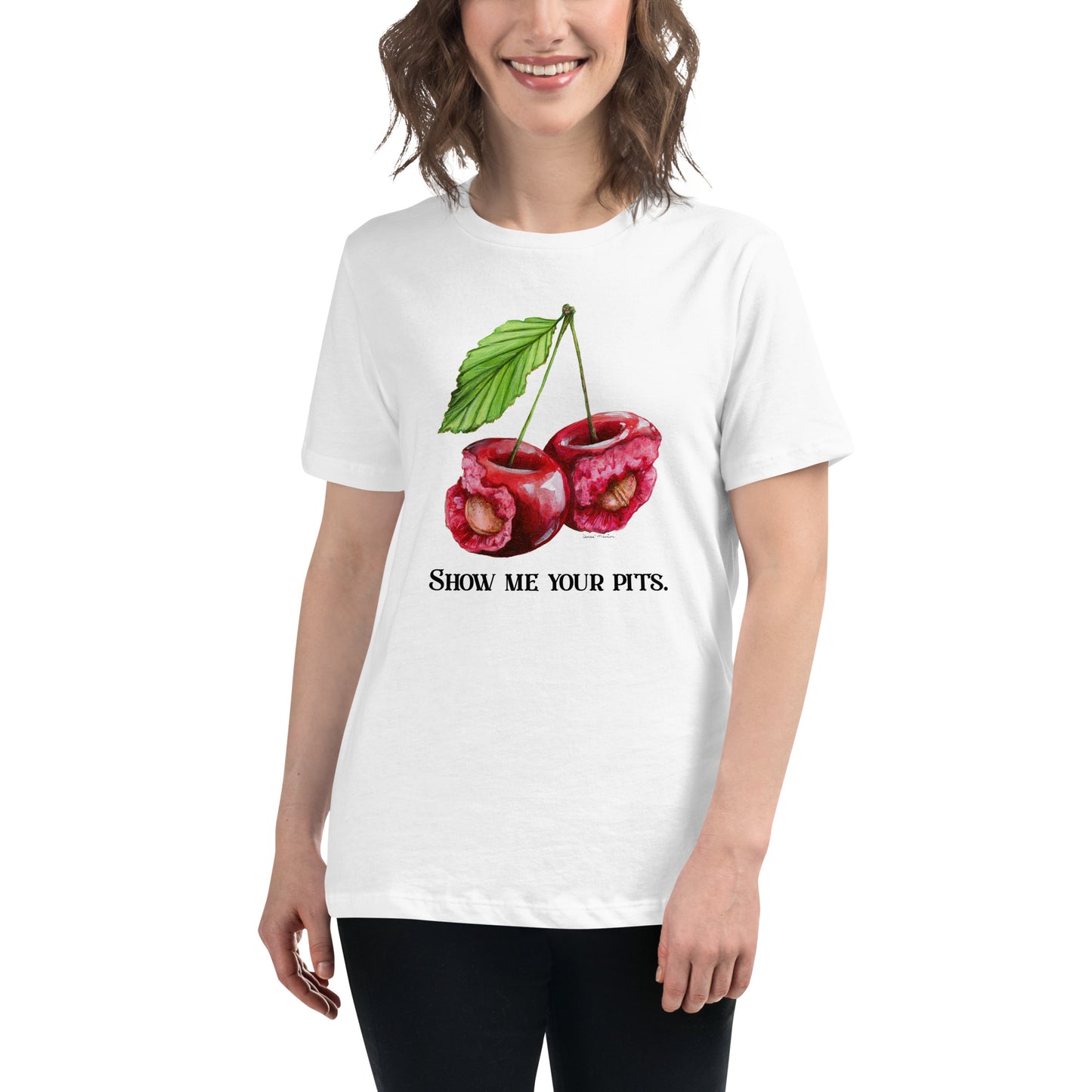 "Show me your pits." Manion Studios - Women's Relaxed T-Shirt.