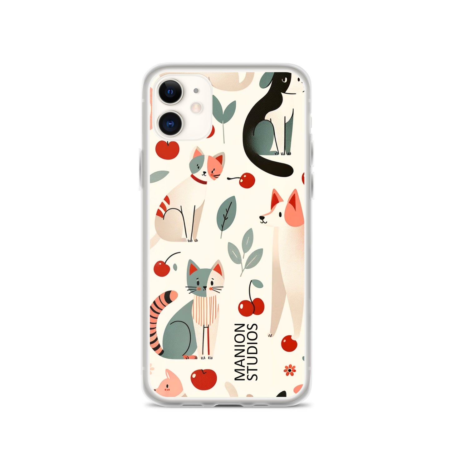 "Cherries, Cats & Dogs" Manion Studios - ManionStudiosClear Case for iPhone®