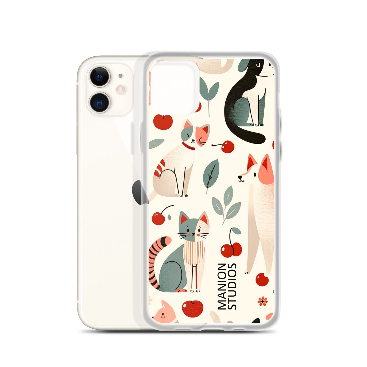 "Cherries, Cats & Dogs" Manion Studios - ManionStudiosClear Case for iPhone®