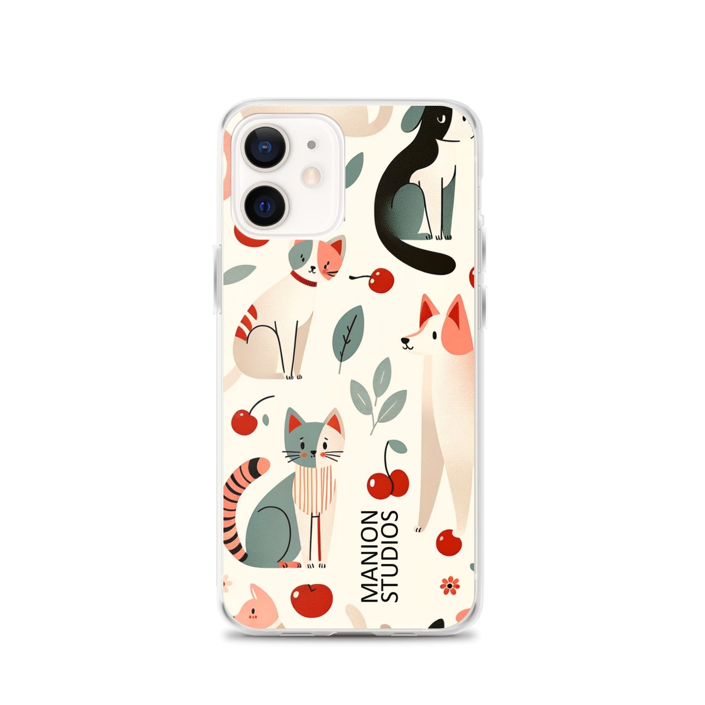 "Cherries, Cats & Dogs" Manion Studios - ManionStudiosClear Case for iPhone®