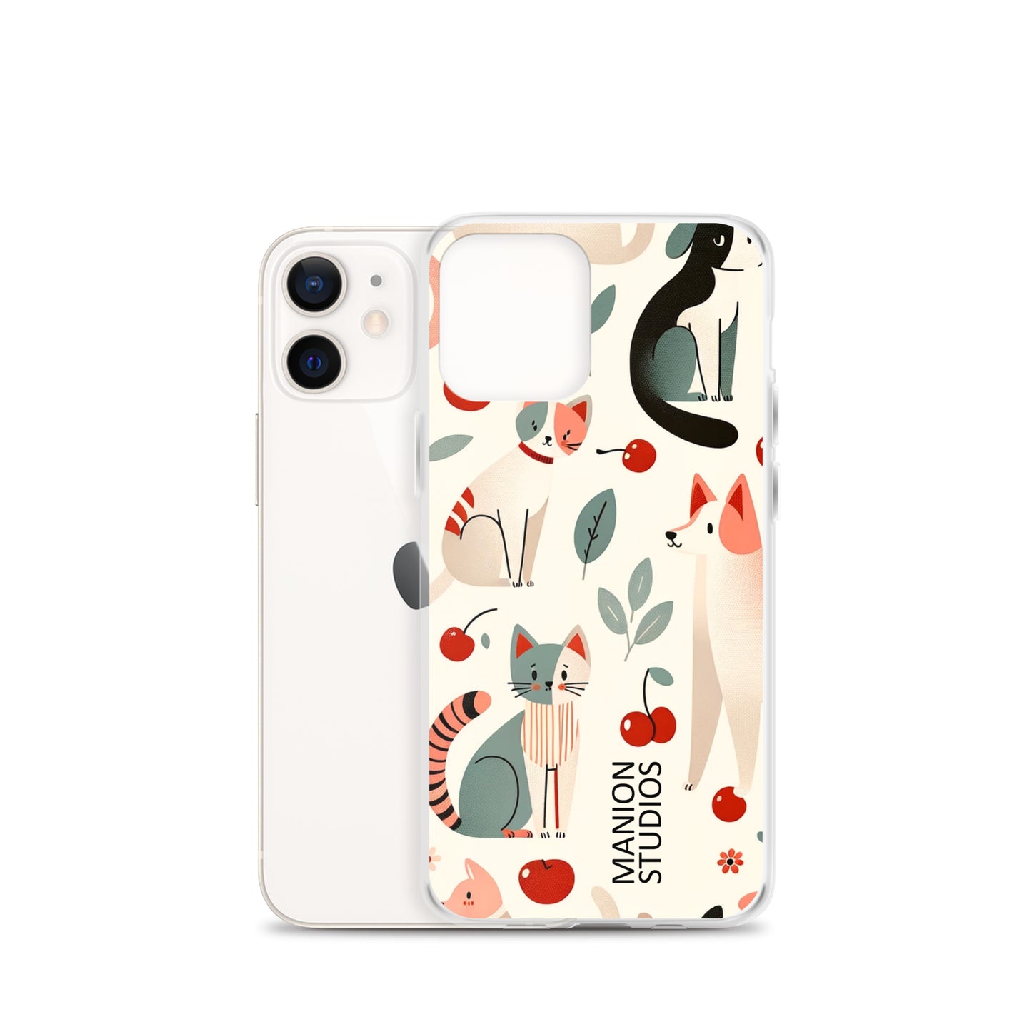 "Cherries, Cats & Dogs" Manion Studios - ManionStudiosClear Case for iPhone®