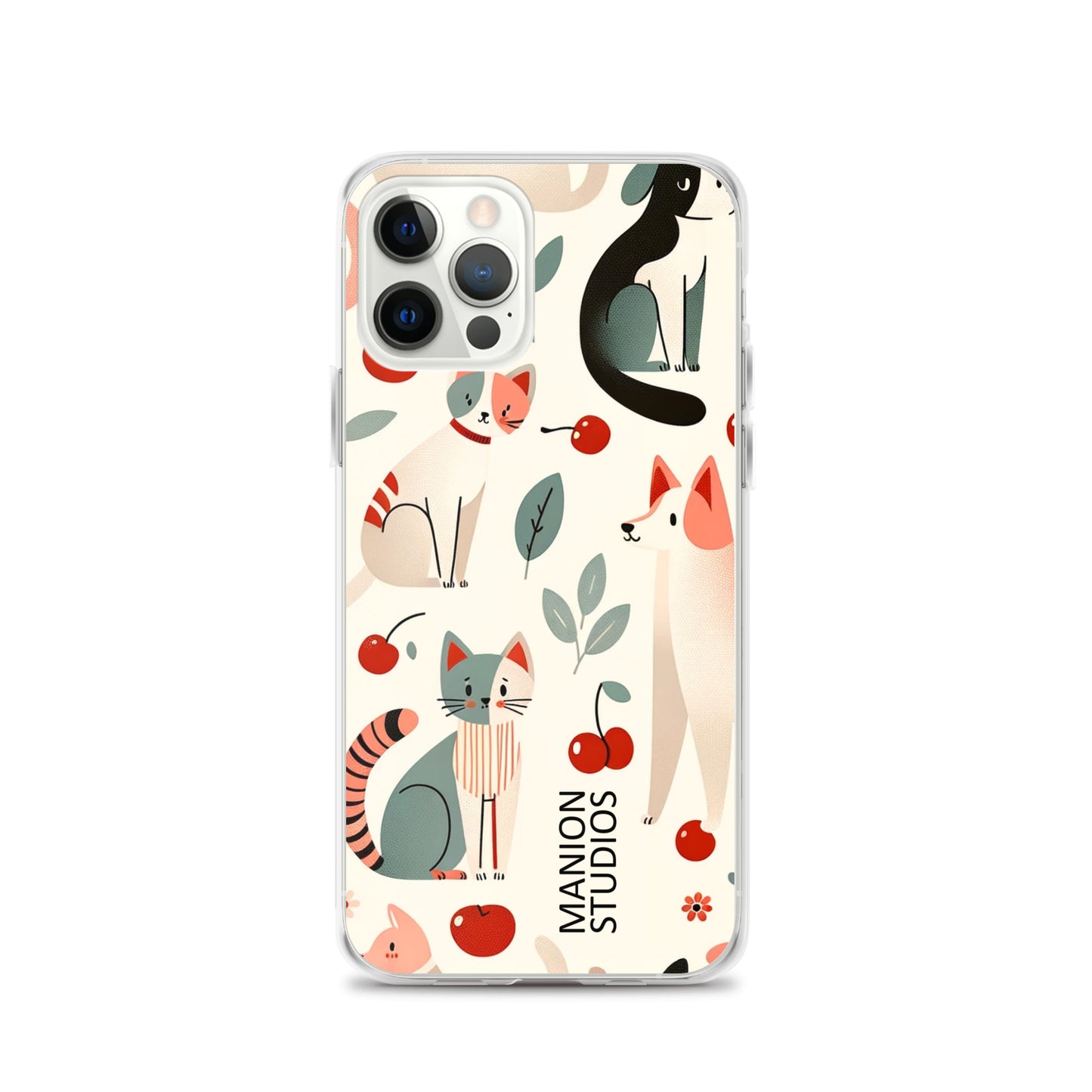 "Cherries, Cats & Dogs" Manion Studios - ManionStudiosClear Case for iPhone®