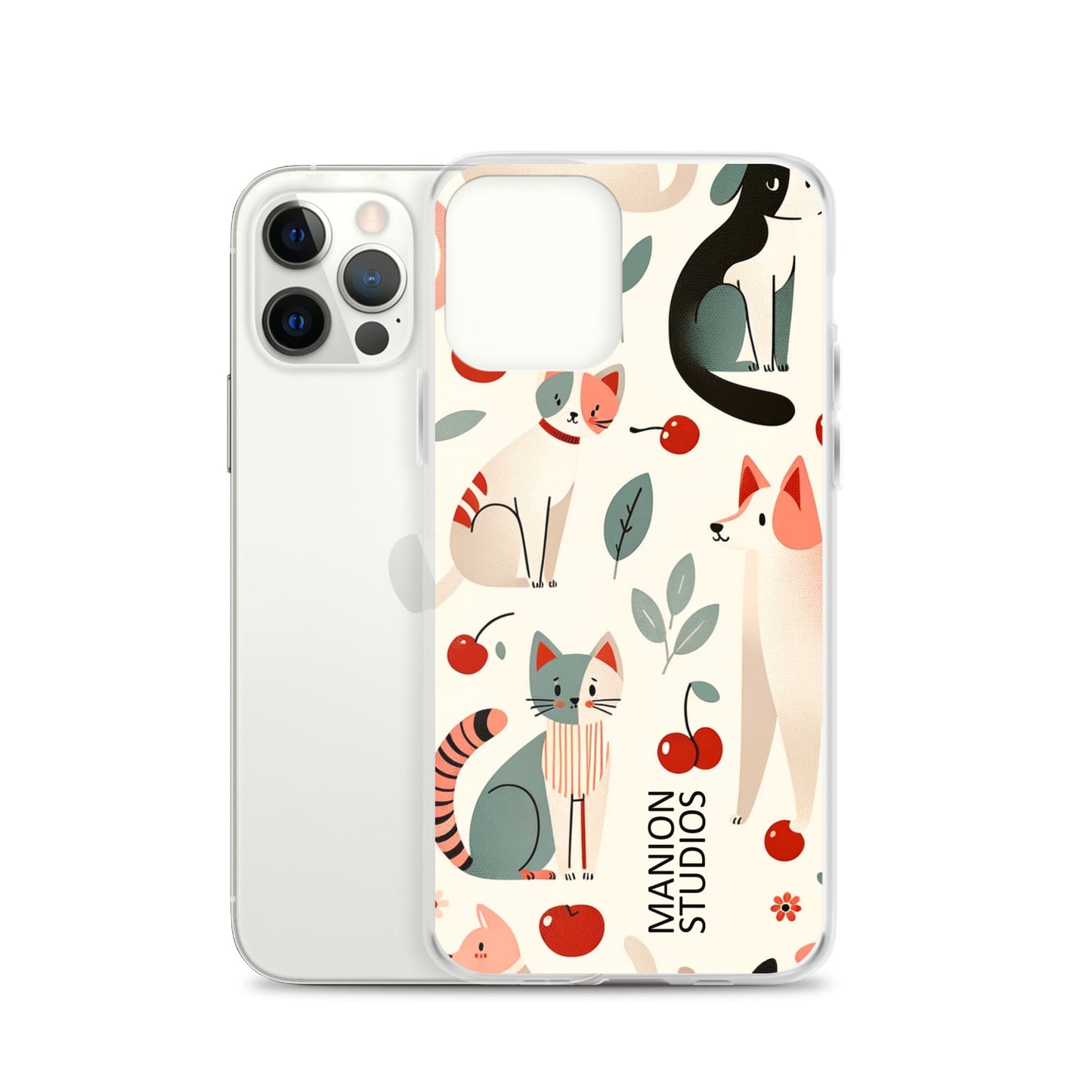 "Cherries, Cats & Dogs" Manion Studios - ManionStudiosClear Case for iPhone®