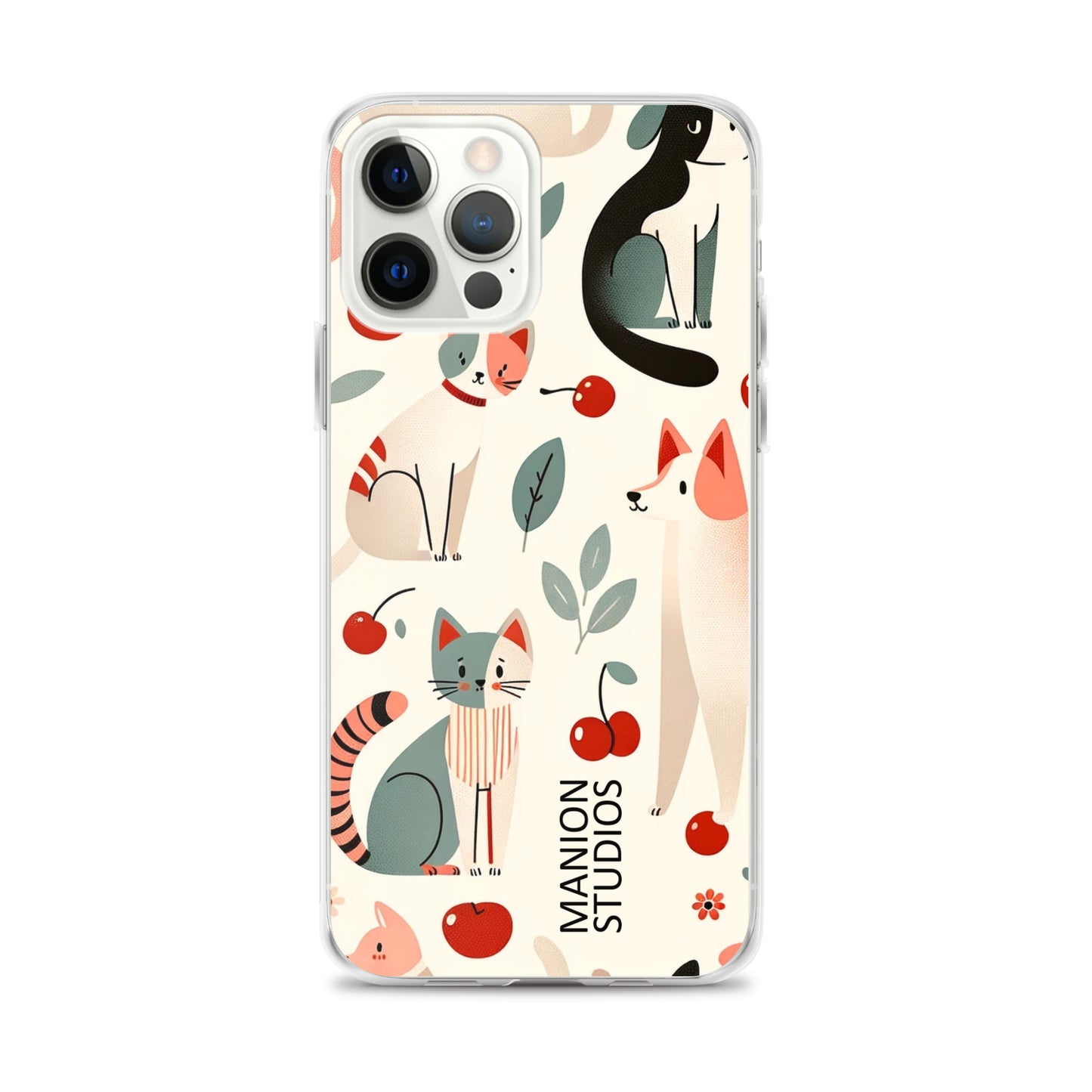 "Cherries, Cats & Dogs" Manion Studios - ManionStudiosClear Case for iPhone®