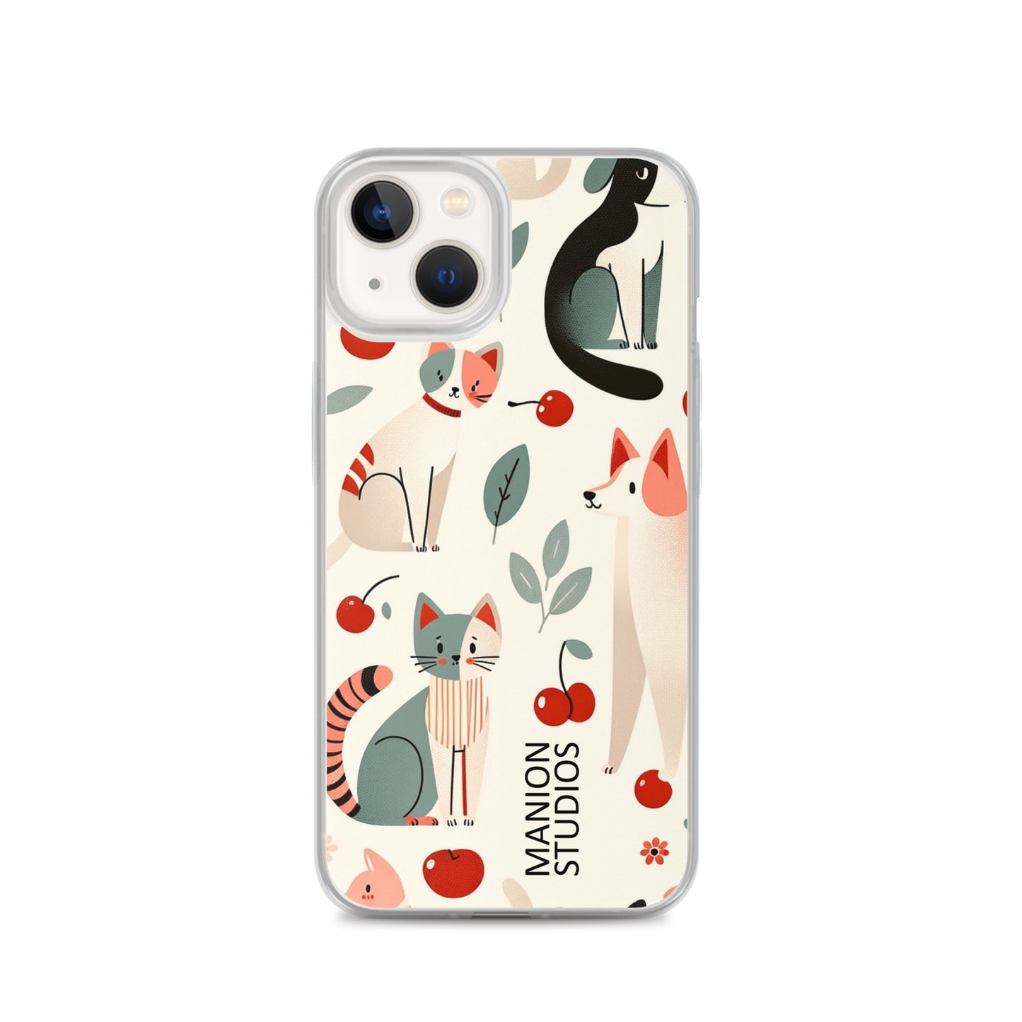 "Cherries, Cats & Dogs" Manion Studios - ManionStudiosClear Case for iPhone®