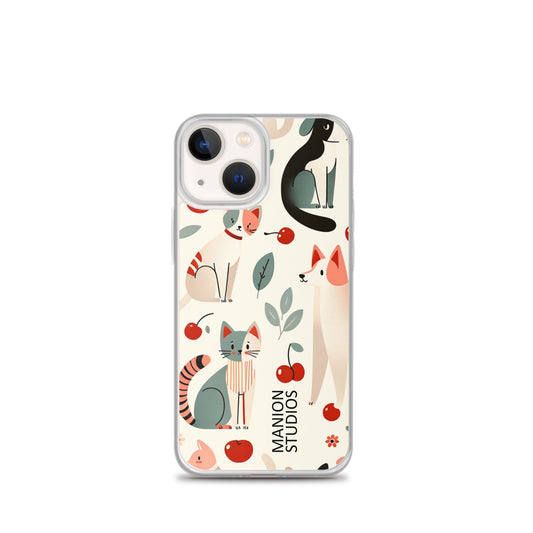 "Cherries, Cats & Dogs" Manion Studios - ManionStudiosClear Case for iPhone®