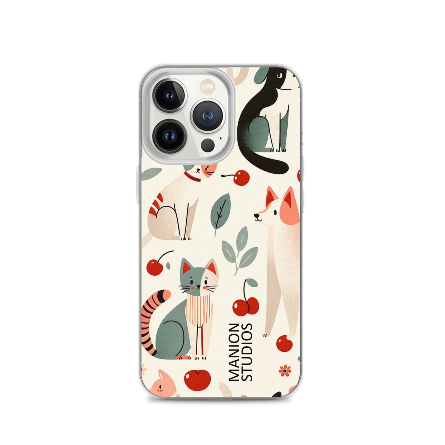 "Cherries, Cats & Dogs" Manion Studios - ManionStudiosClear Case for iPhone®