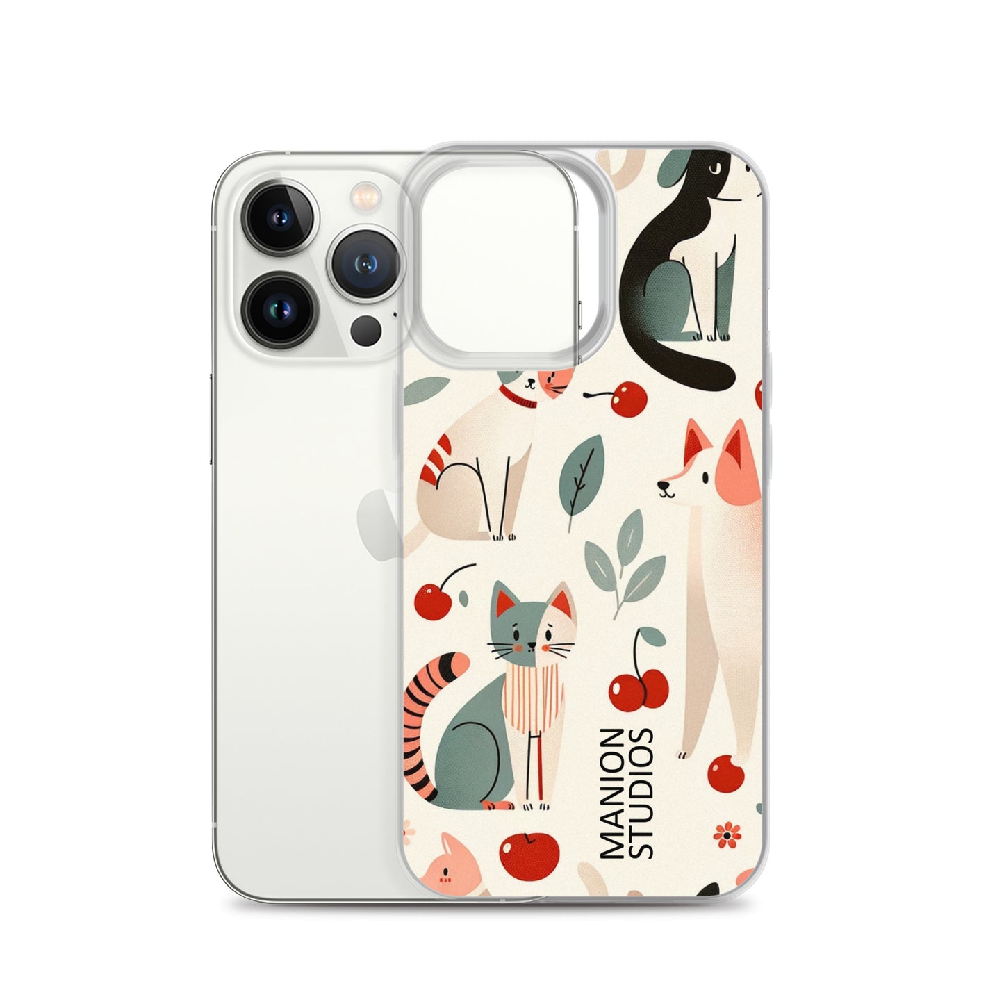 "Cherries, Cats & Dogs" Manion Studios - ManionStudiosClear Case for iPhone®