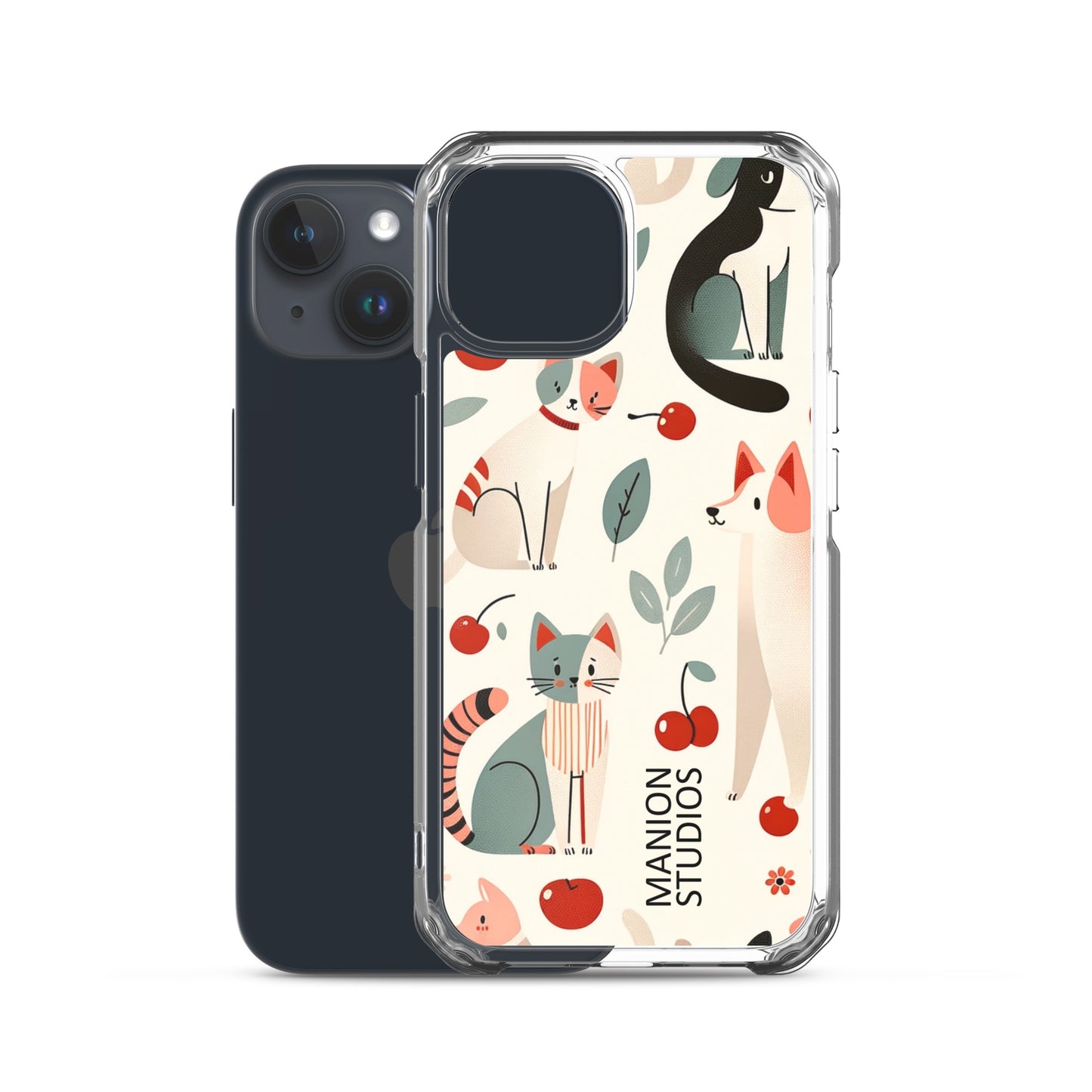 "Cherries, Cats & Dogs" Manion Studios - ManionStudiosClear Case for iPhone®