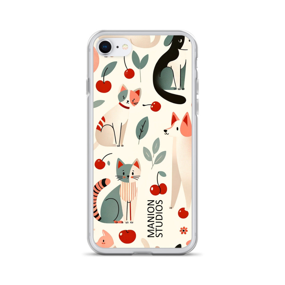 "Cherries, Cats & Dogs" Manion Studios - ManionStudiosClear Case for iPhone®