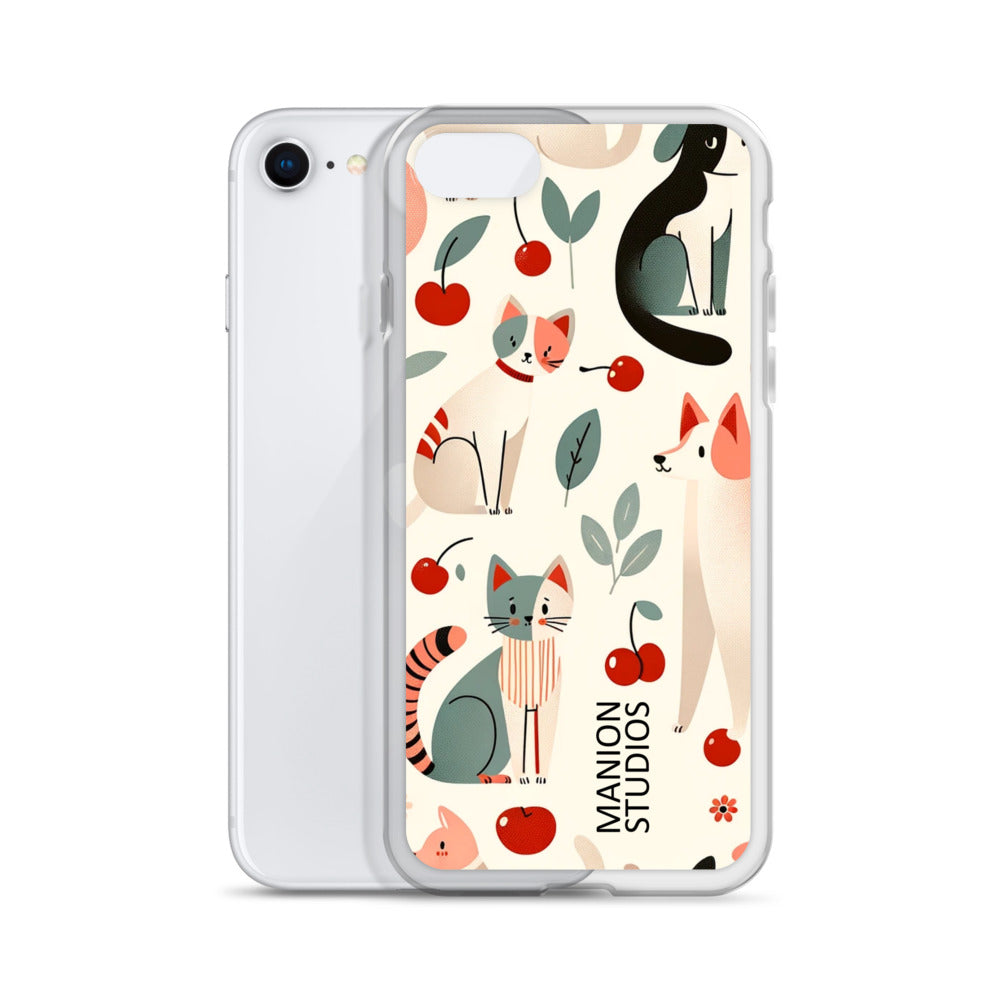 "Cherries, Cats & Dogs" Manion Studios - ManionStudiosClear Case for iPhone®