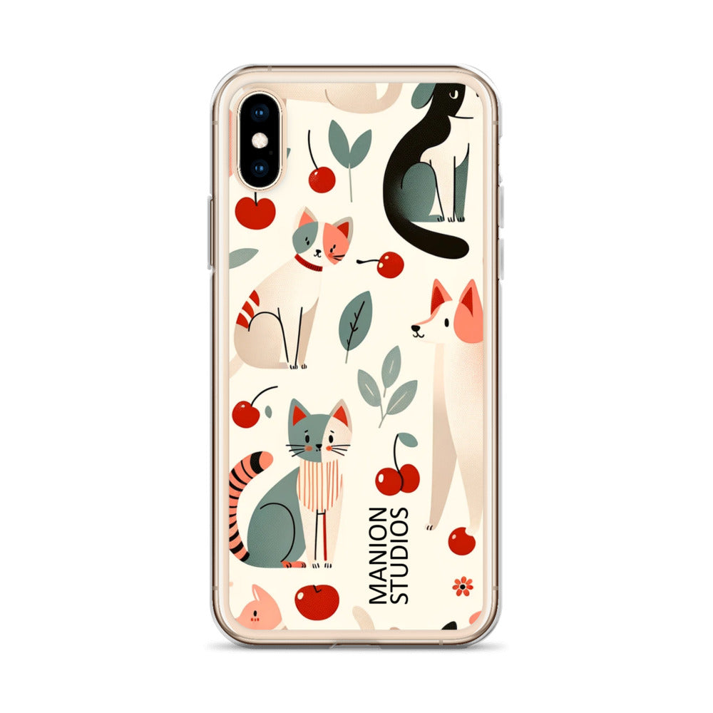 "Cherries, Cats & Dogs" Manion Studios - ManionStudiosClear Case for iPhone®