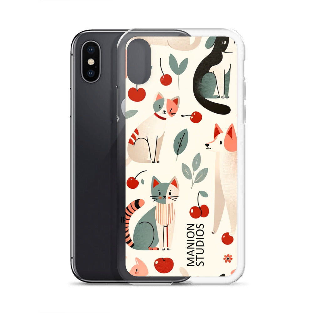 "Cherries, Cats & Dogs" Manion Studios - ManionStudiosClear Case for iPhone®